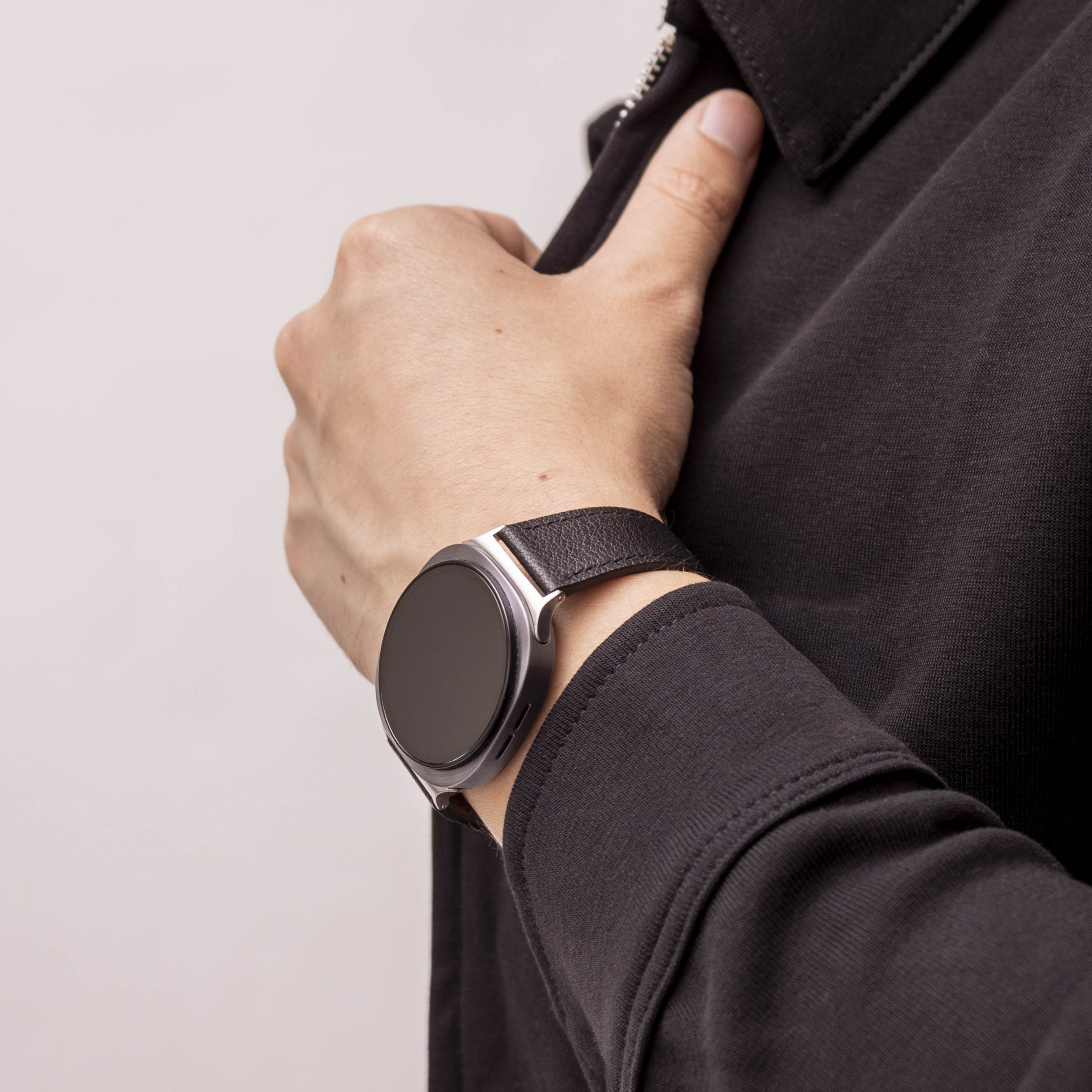 Samsung Galaxy Watch 8 - 44mm Modern Lederarmband (Schwarz)