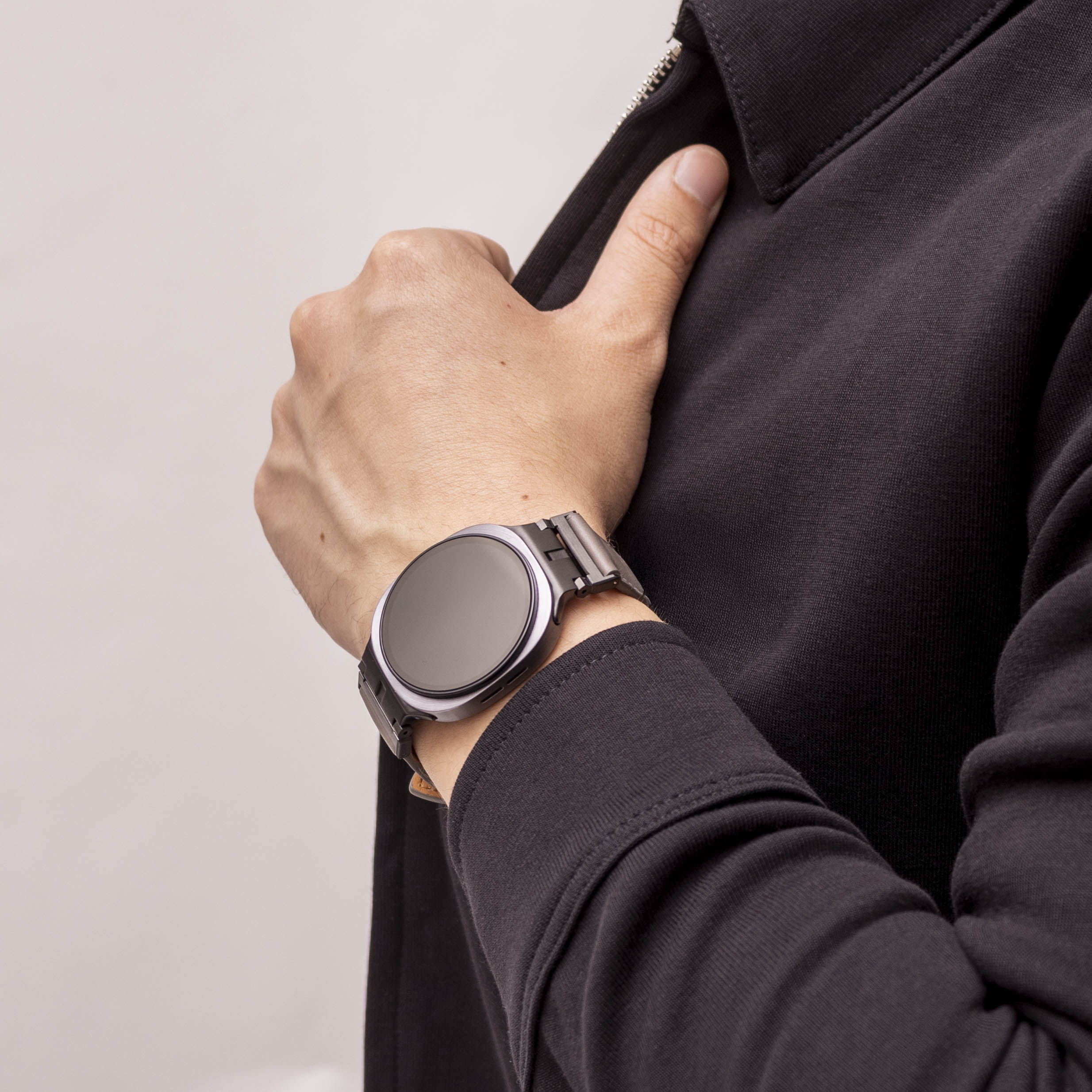 Samsung Galaxy Watch 8 - 44mm Premium Leather Strap (Grey)