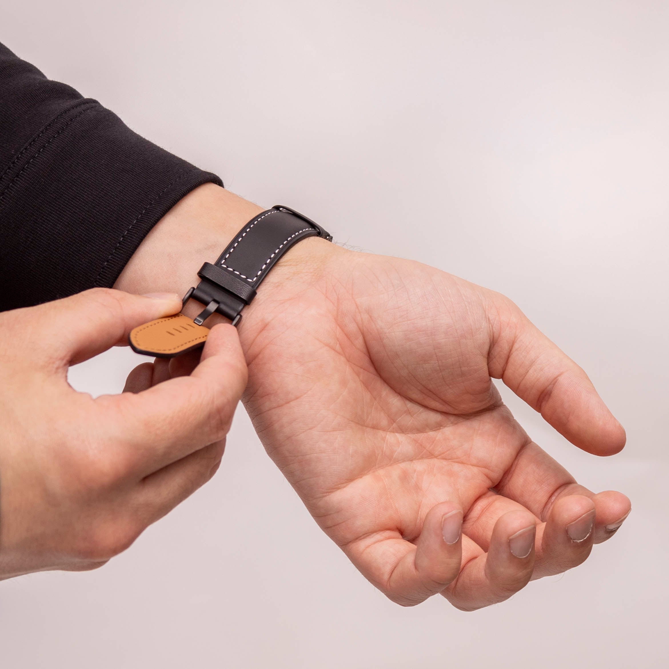 Samsung Galaxy Watch 8 - 40mm Premium Lederarmband (Schwarz)