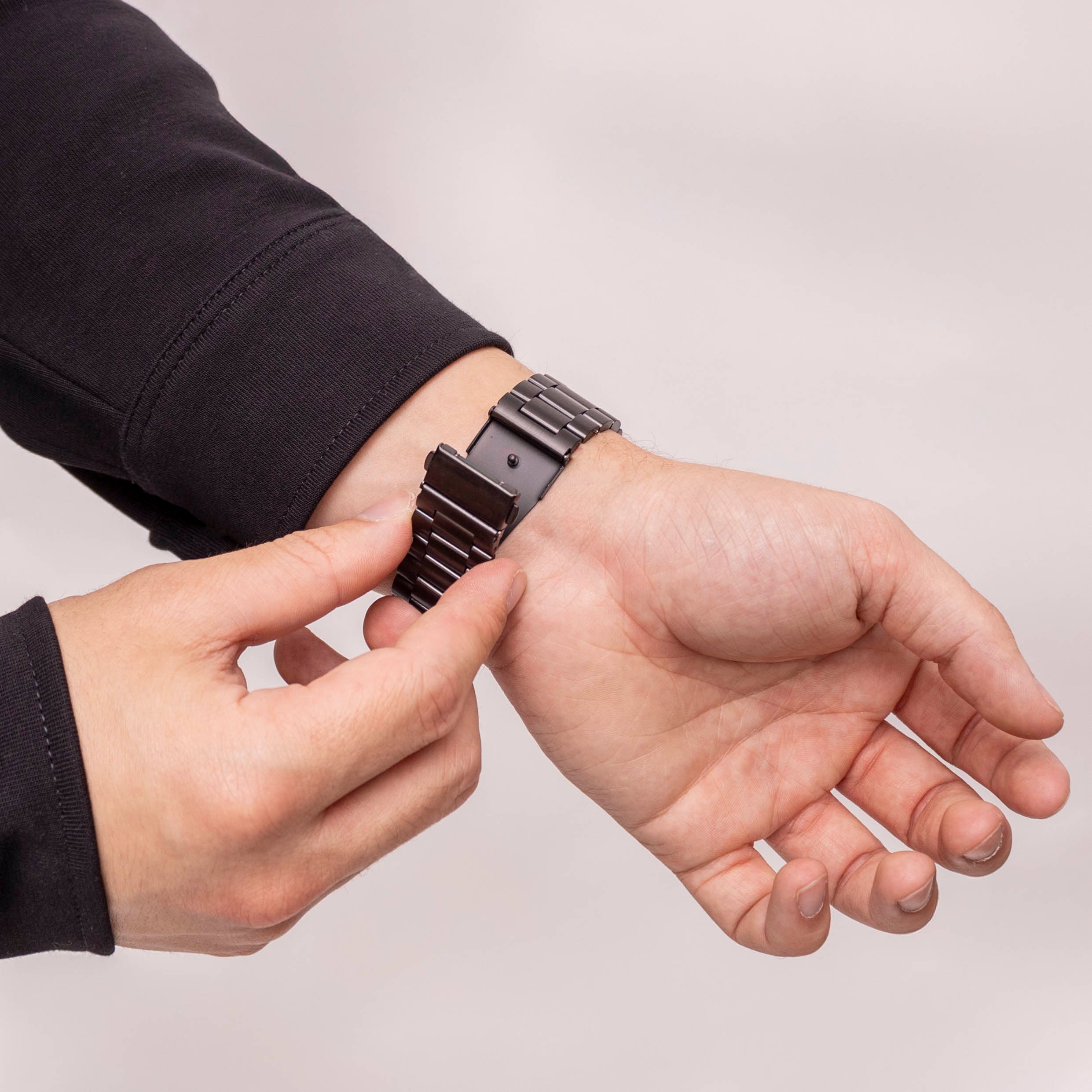 Bandz Samsung Galaxy Watch 8 - 44mm Stahlarmband 'Classic' (Schwarz)