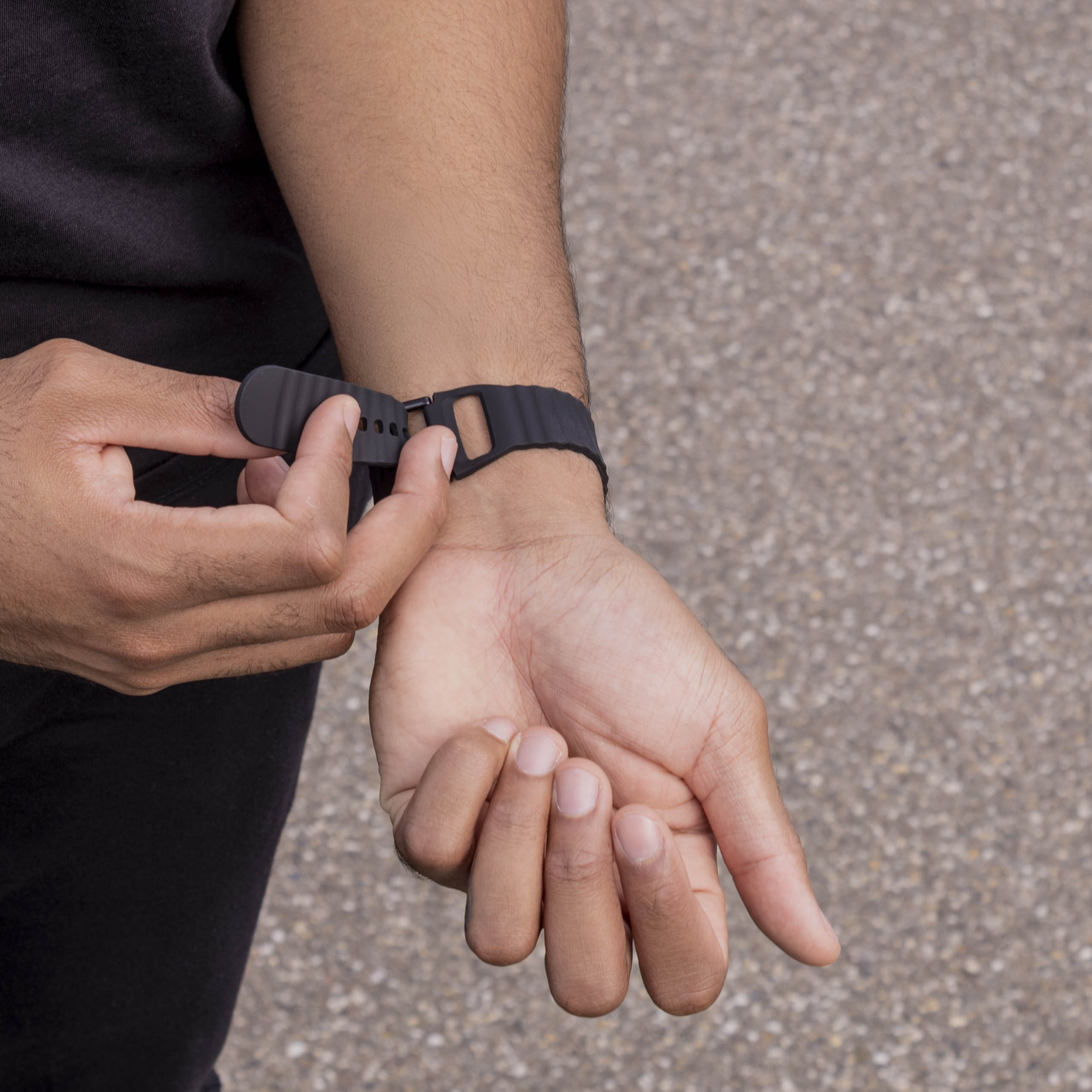 Samsung Galaxy Watch 8 - 40mm Wave Silikonarmband (Schwarz)