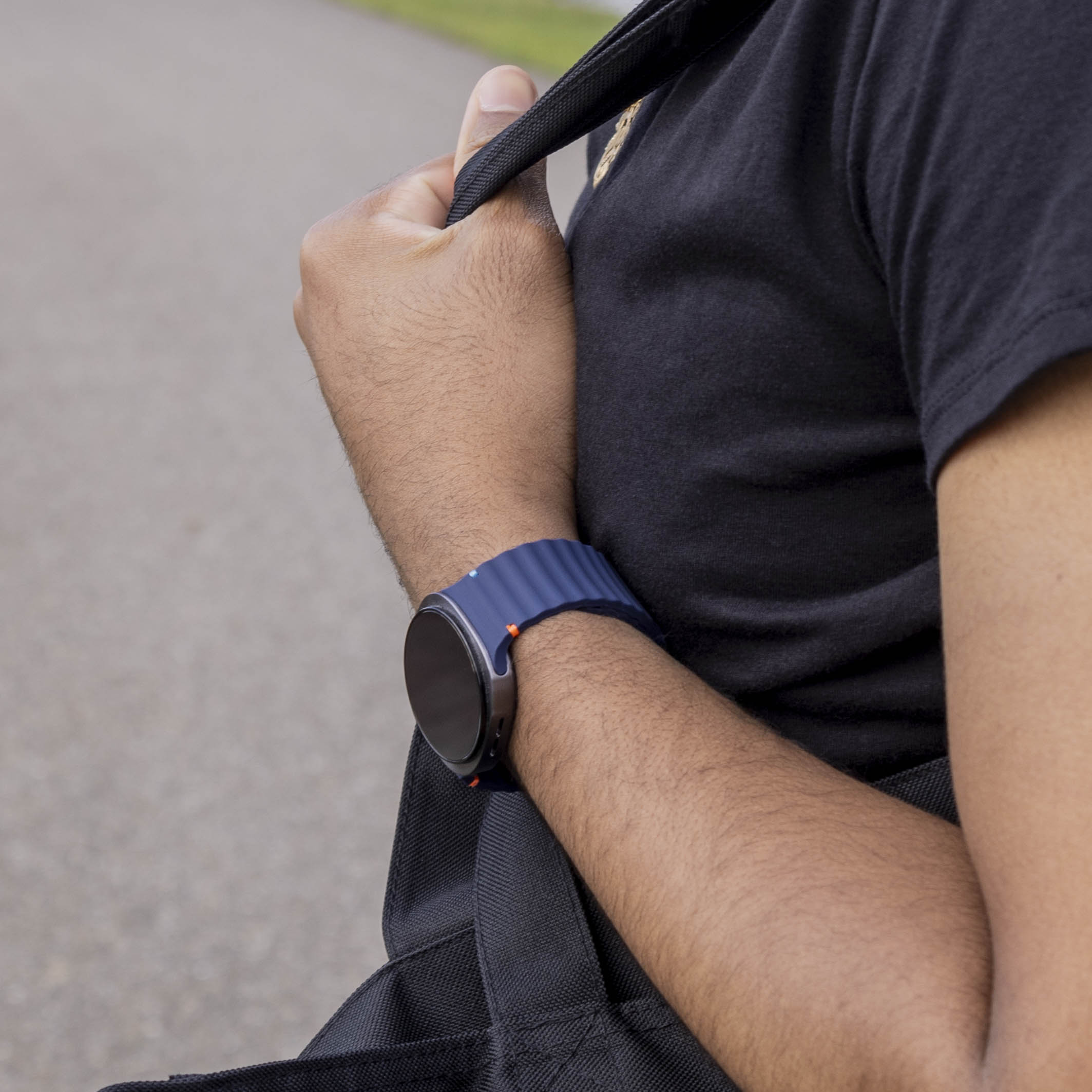 Samsung Galaxy Watch 8 - 40mm Wave Silikonarmband (Dunkel Blau)