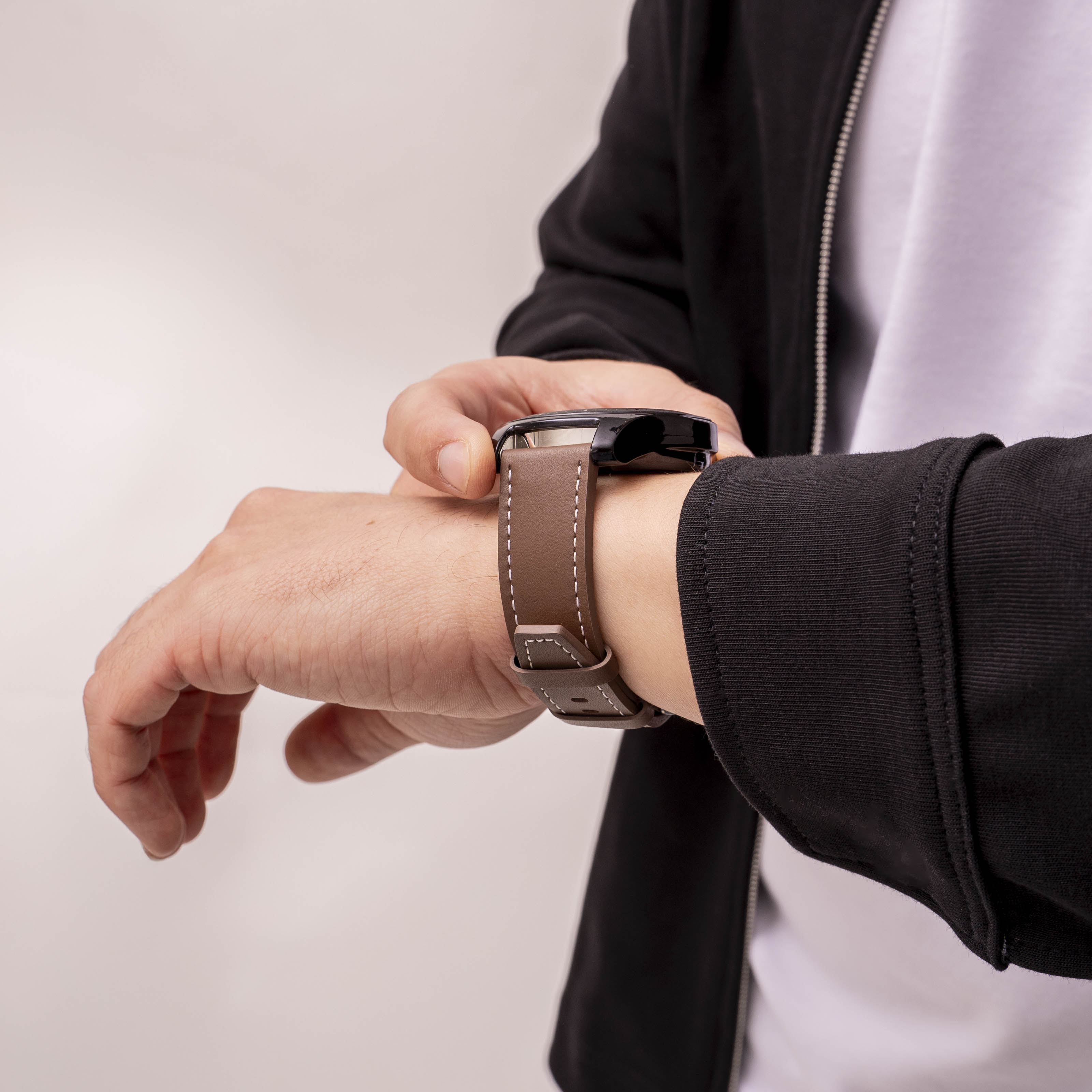 Huawei Watch Ultimatives "One Push" Leder-Armband (dunkelbraun)