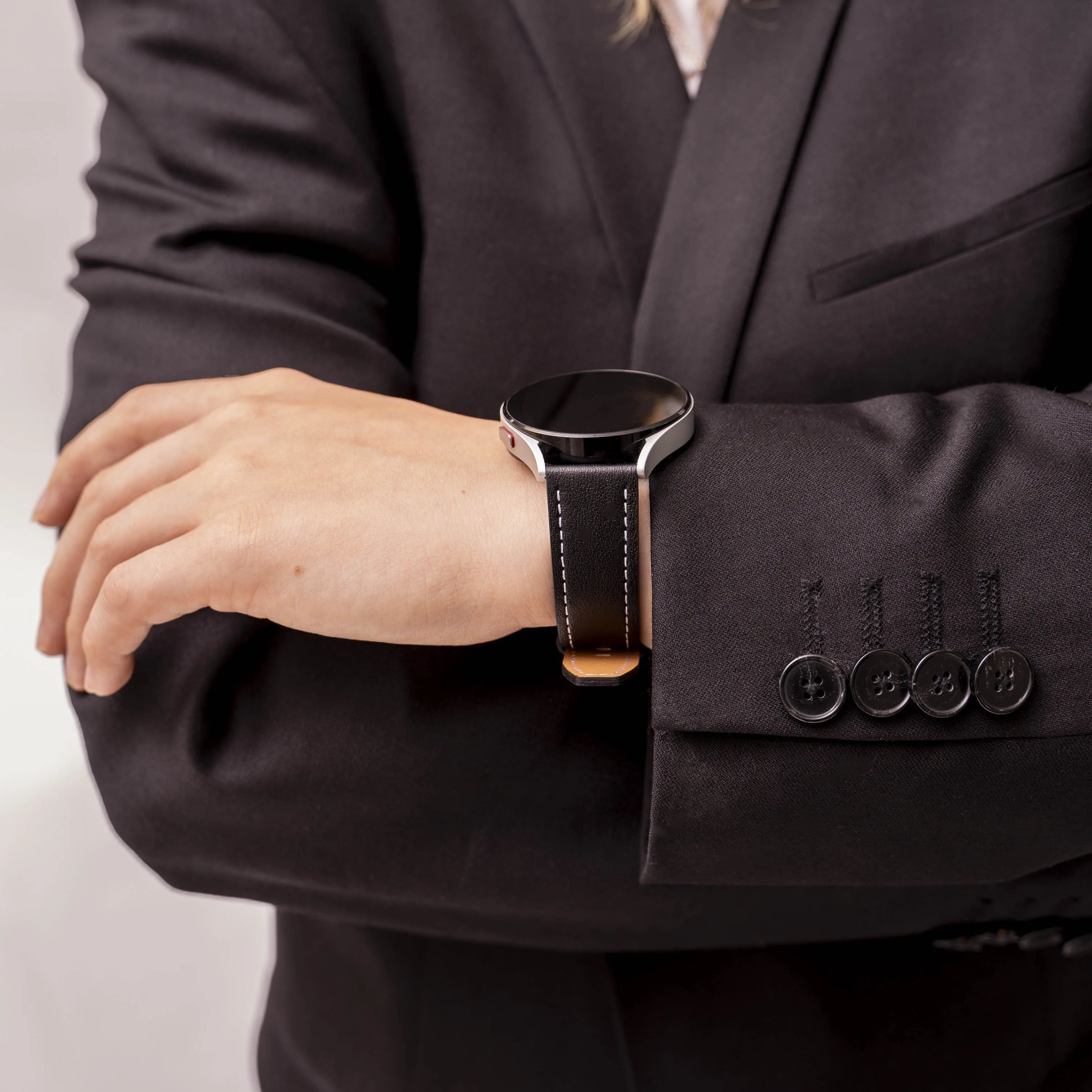 Oppo Watch X2 Mini 'One Push' Lederarmband (Schwarz)