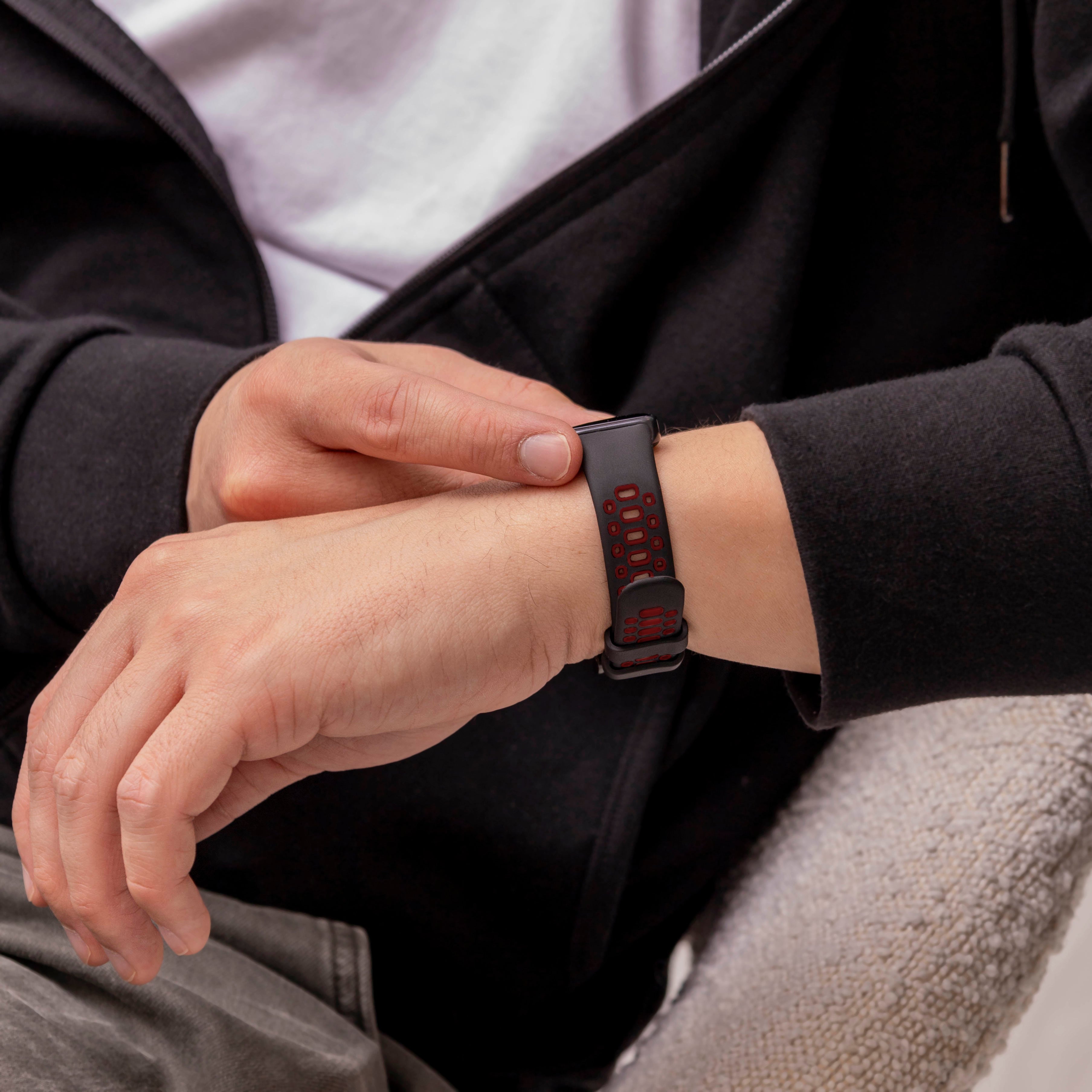 Huawei Band 8 Breathable Strap (Black/Red)