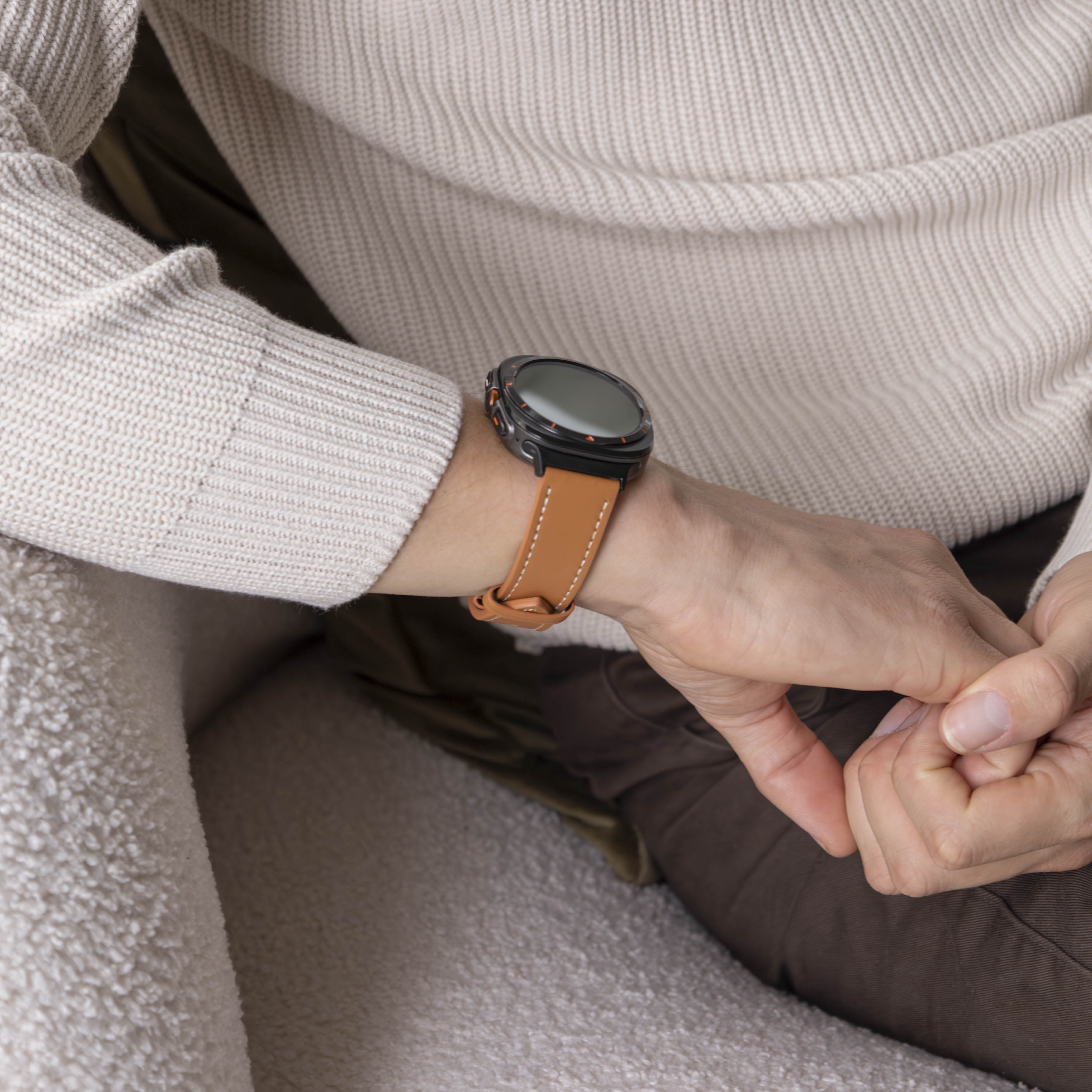 Samsung Galaxy Watch Ultra Leder-Schnallenarmband (Braun)