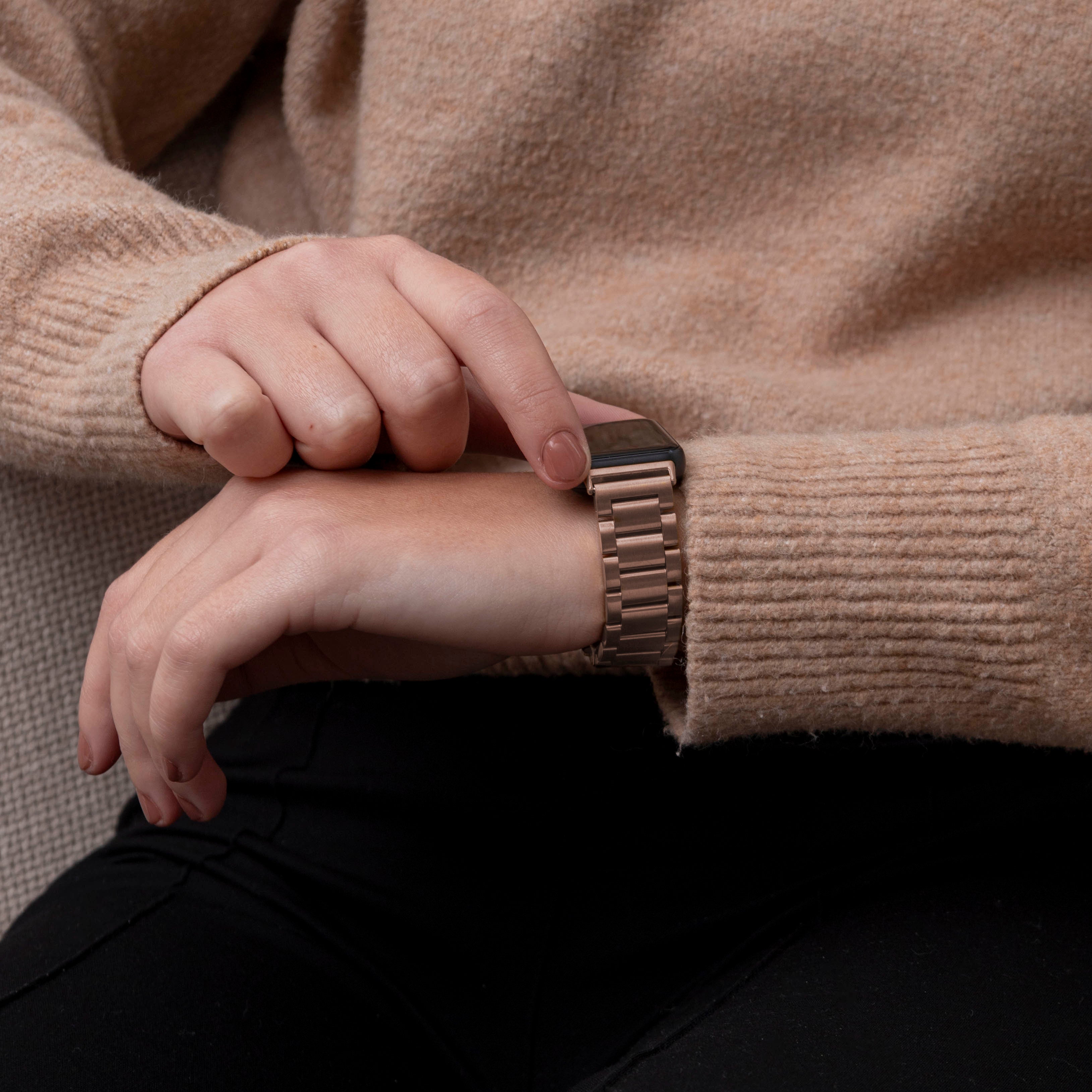 Samsung Galaxy Fit 3 Steel Strap (Rose Gold)