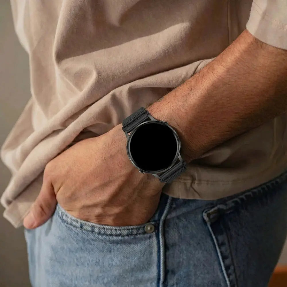 Bandz Garmin Venu 3s Nylonarmband 'Wave' (Schwarz)