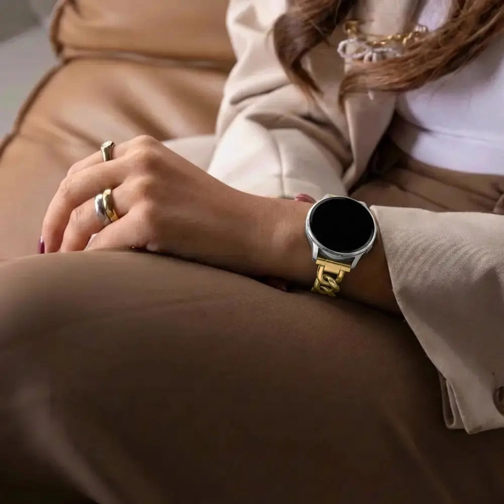 Bandz Garmin Vivoactive 6 Metal Strap 'Chains' (Gold)