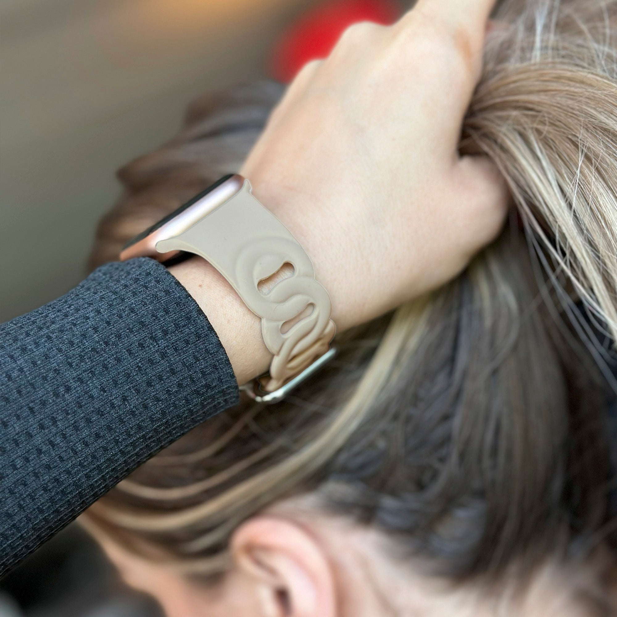 Apple Watch Silicone Chain Strap (Beige)