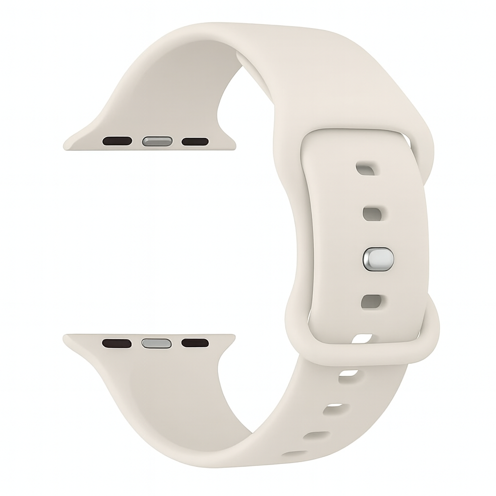 Apple Watch Klassisches Silikonarmband (Beige)