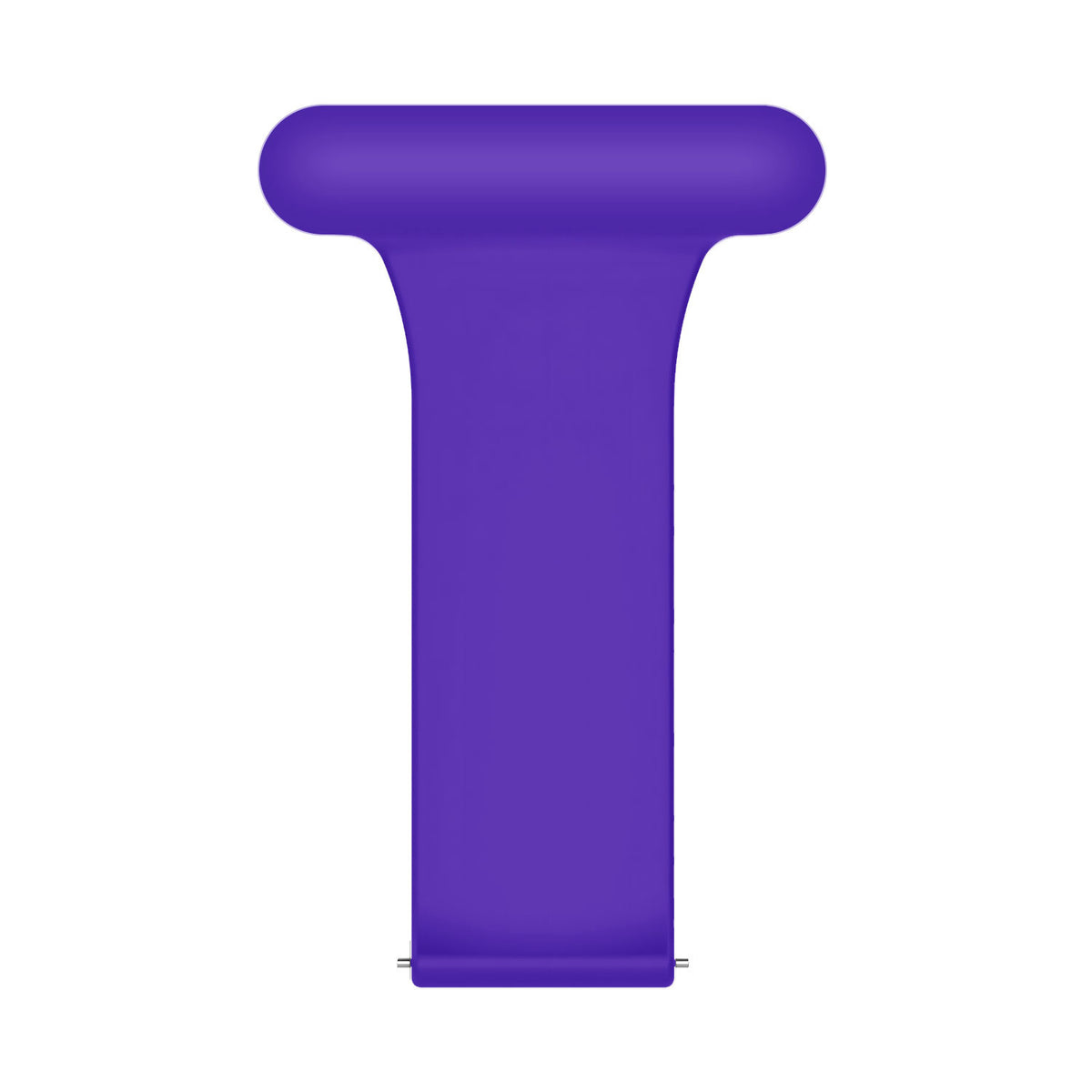 Silicone Nurse Fob, purple, laid flat, separate parts, direct top view