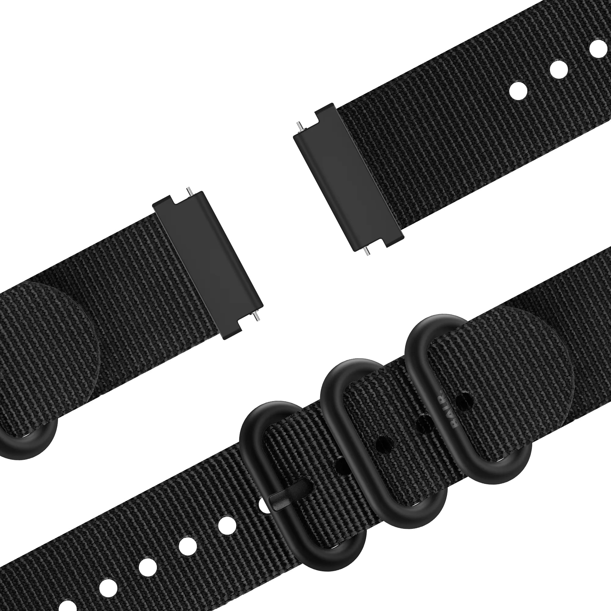 BALR Samsung Galaxy Watch Active Nylonarmband mit Schnalle (Schwarz)