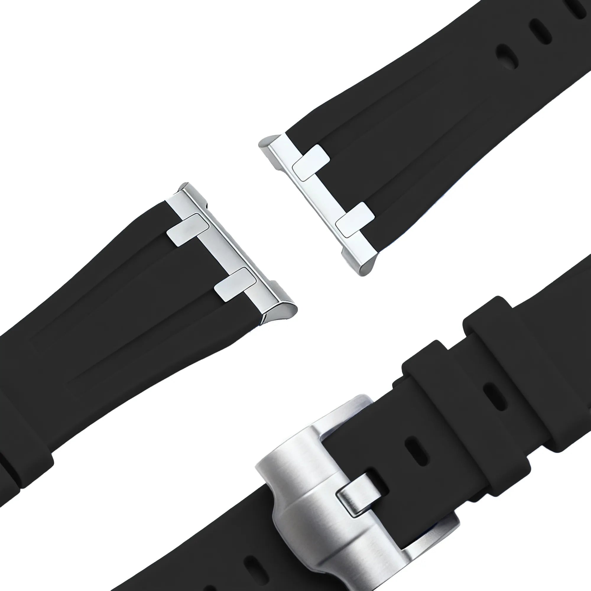 Bandz Samsung Galaxy Watch 8 - 40mm Silikonarmband 'Luxe Liquid' (Schwarz)
