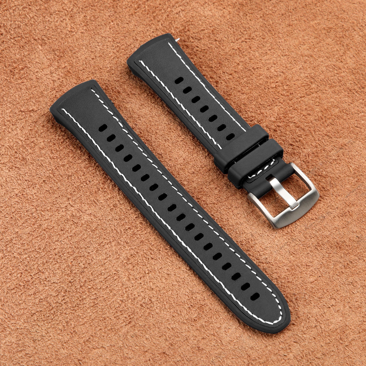 Huawei Watch 5 - 46mm Hybrides Lederarmband 'Perfect Fit' (Schwarz)