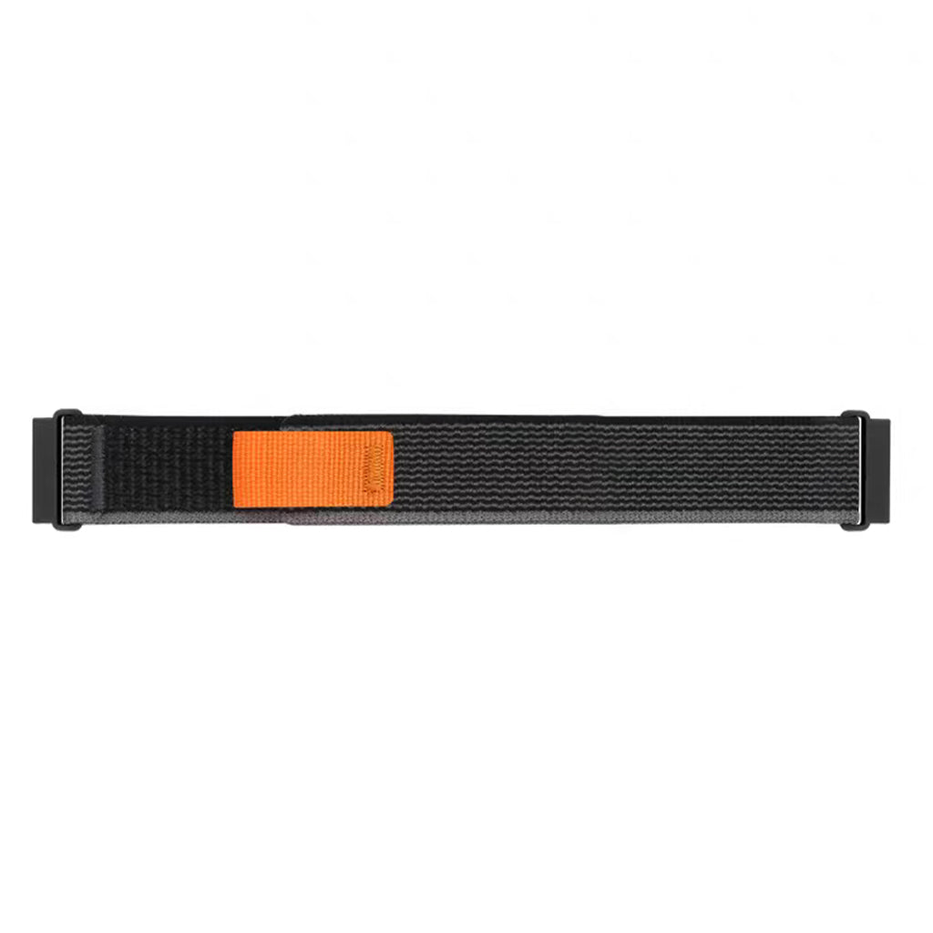 Trail Nylon Strap, black/grey, laid flat, separate parts, direct top view