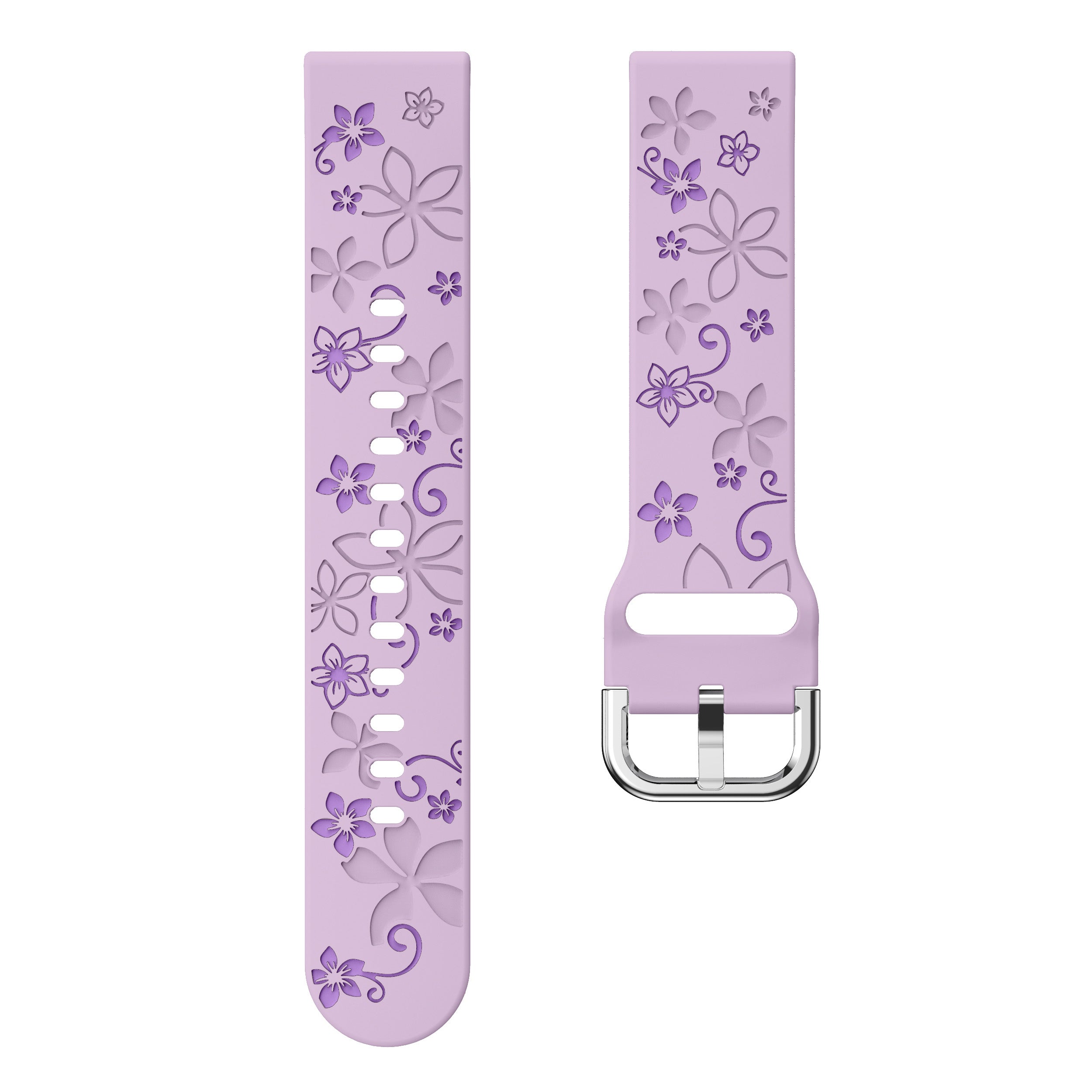 Huawei Watch 5 - 42mm Flower Silikonarmband (lavendel/ Lila)