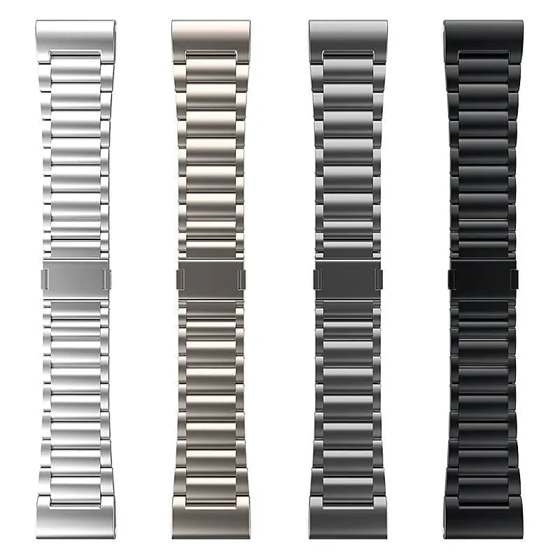 Magnetic Titanium Strap, graphite, laid flat, separate parts, direct top view