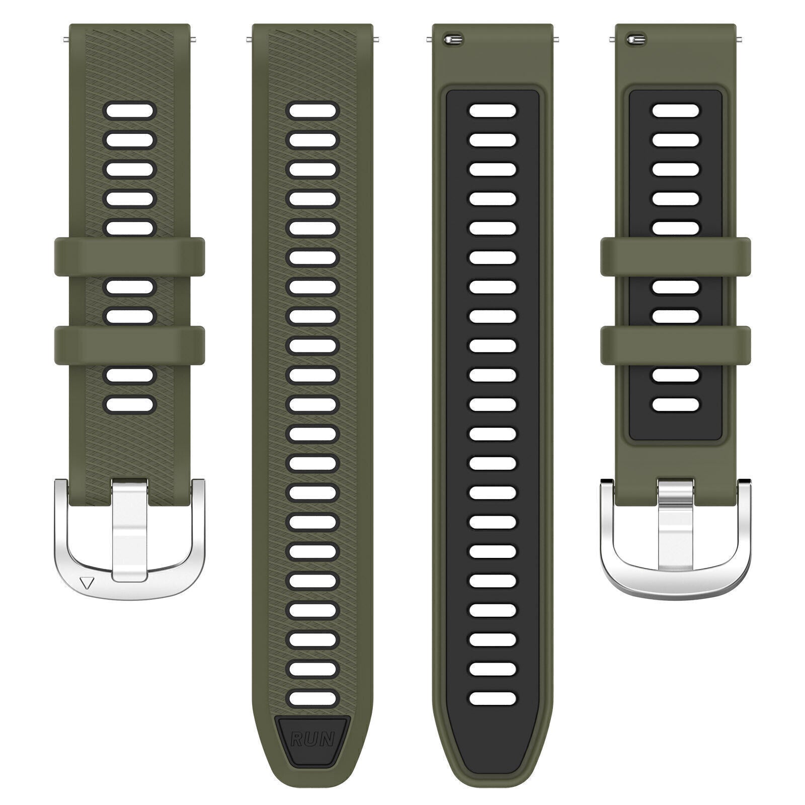 Garmin Venu 4 - 45mm Buckled Sport Strap (Olive Green/Black)