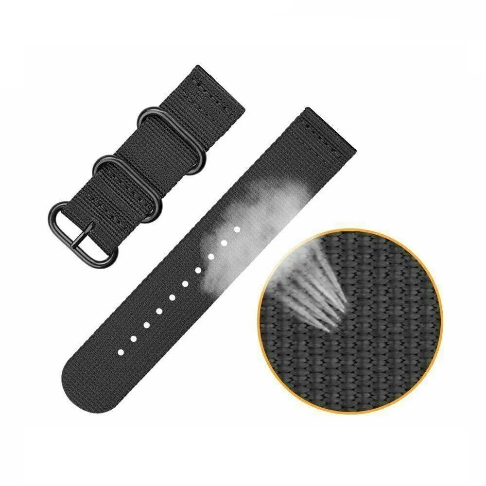 Fossil Gen 4 Explorist (HR) Nylonarmband mit Schnallenverschluss (Schwarz)