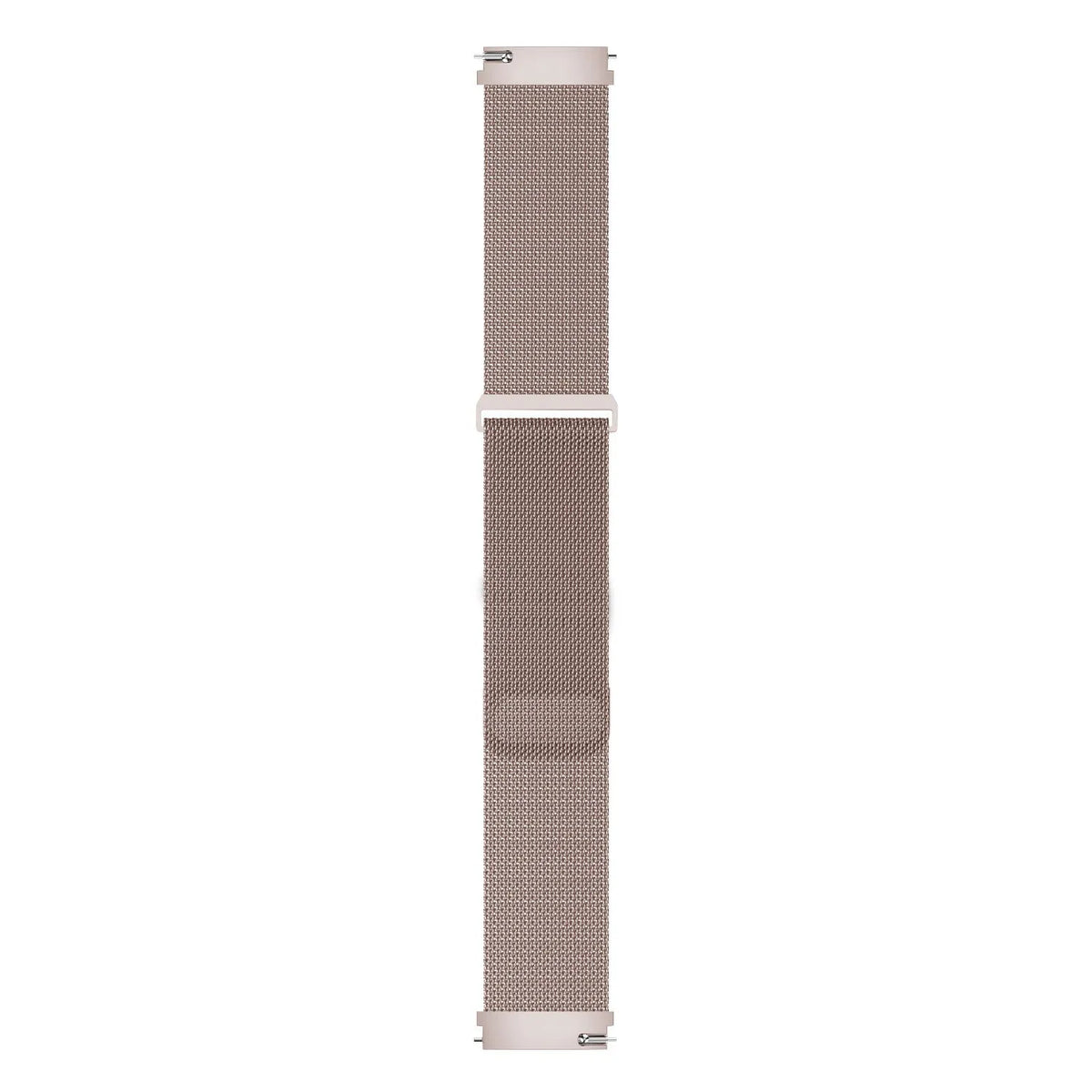 Milanese Strap, pink, laid flat, joined, direct top view