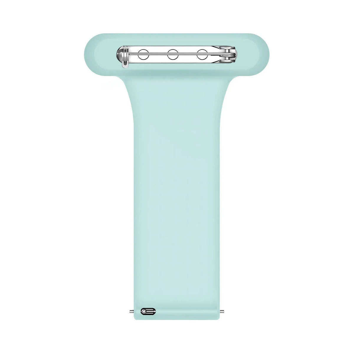 Silicone Nurse Fob, light green, laid flat, joined, direct top view
