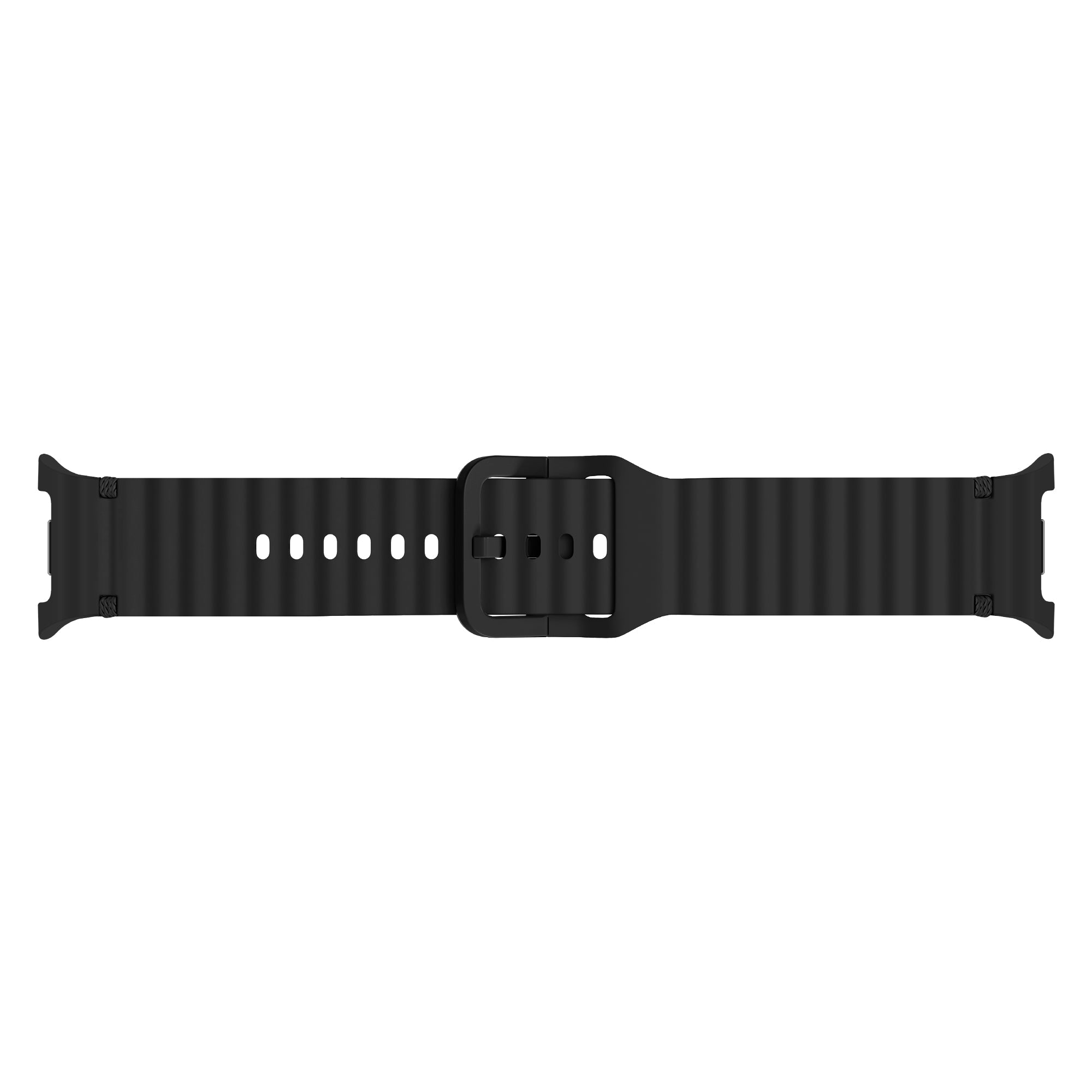 Samsung Galaxy Watch 8 - 44mm Wave Silikonarmband (Schwarz)