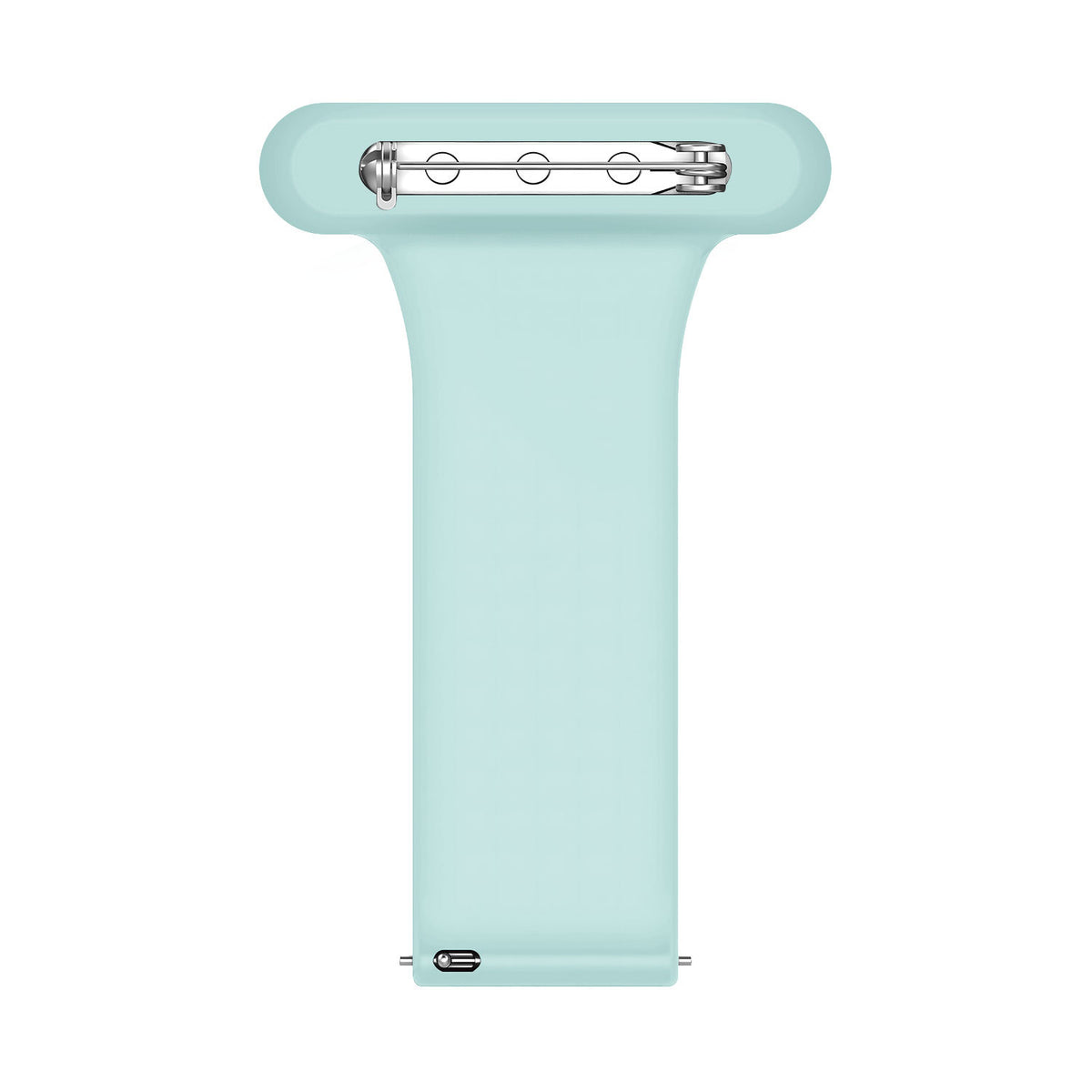 Silicone Nurse Fob, light green, laid flat, joined, direct top view