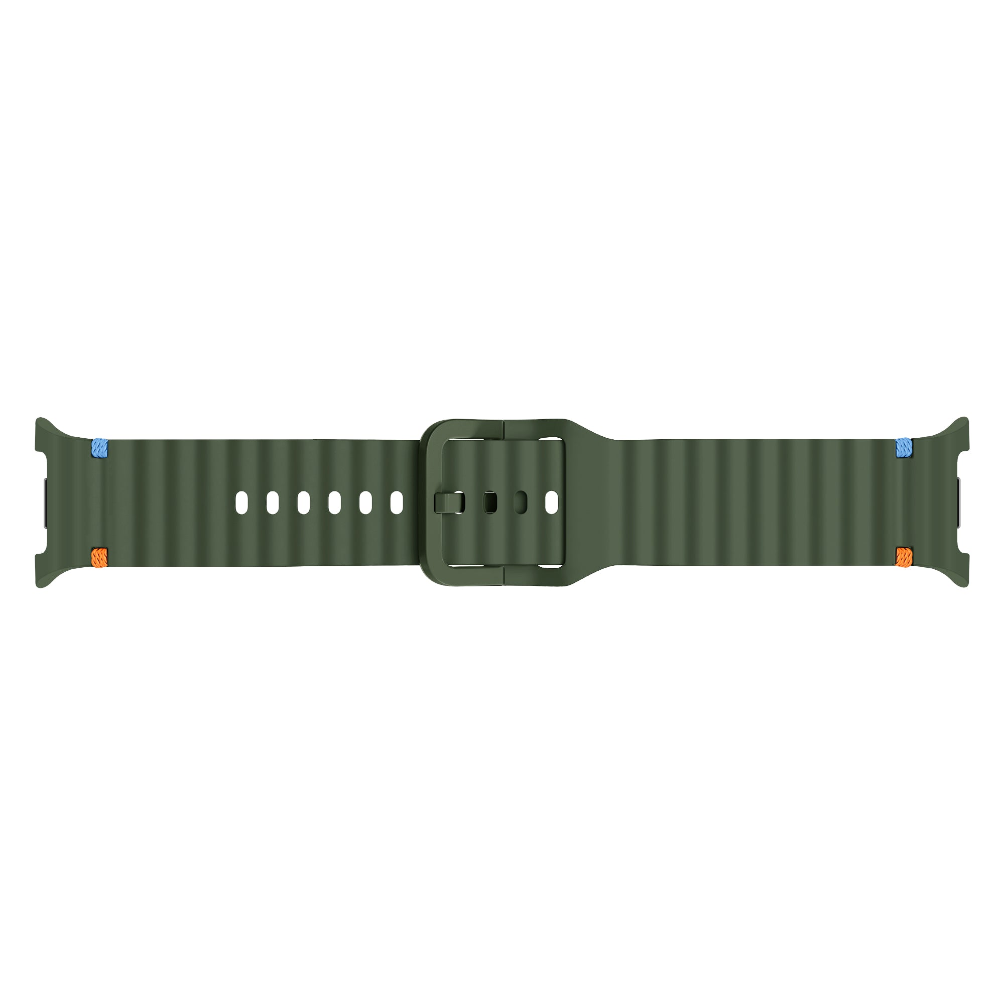 Samsung Galaxy Watch 8 - 44mm Wave Silikonarmband (Olivgrün)