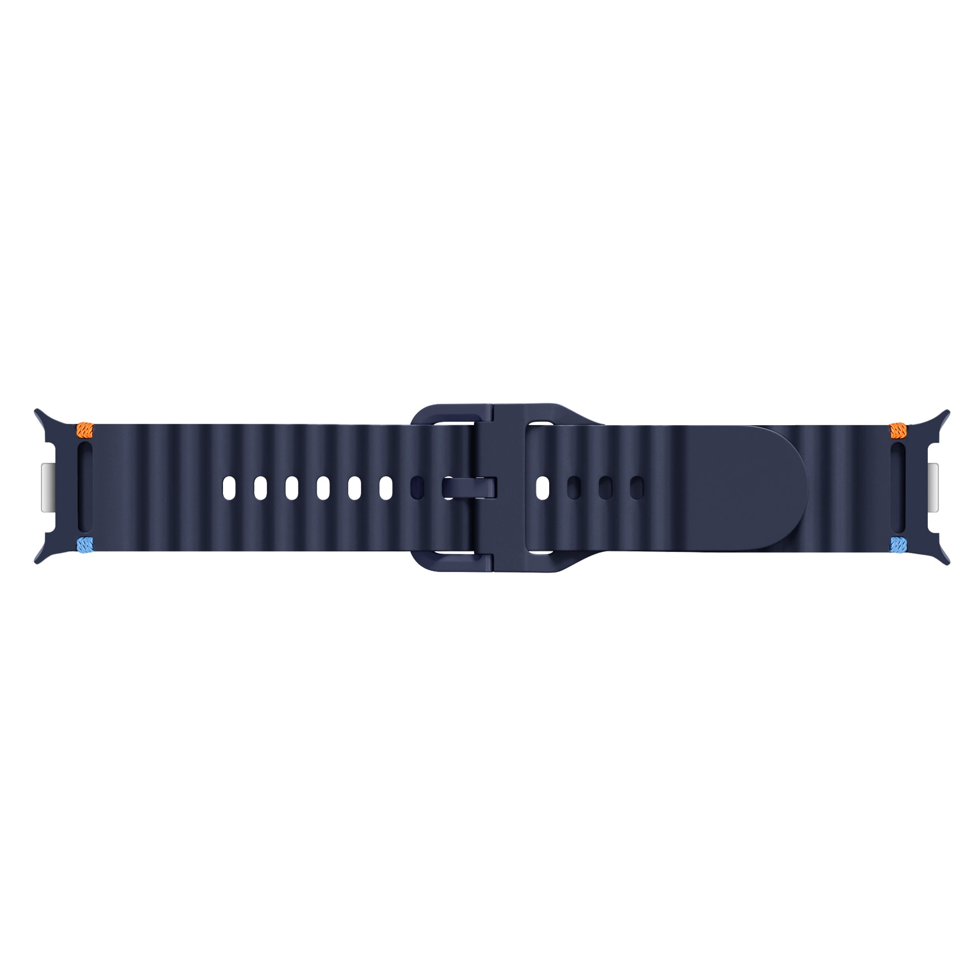 Samsung Galaxy Watch 8 - 44mm Wave Silikonarmband (Dunkel Blau)