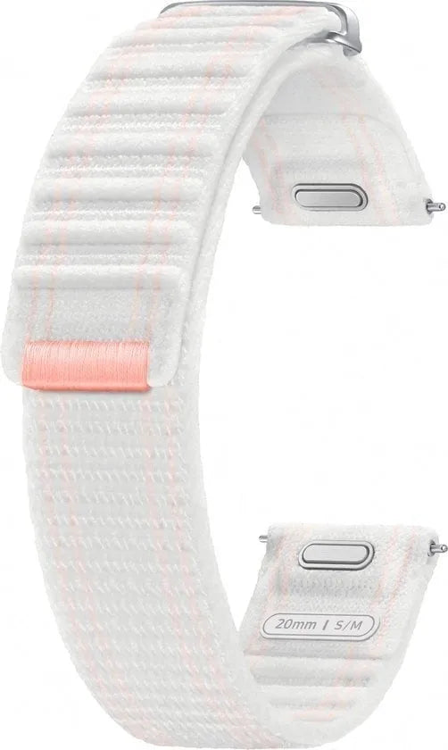 Nylon Fabric Strap, white, laid flat, joined, direct top view