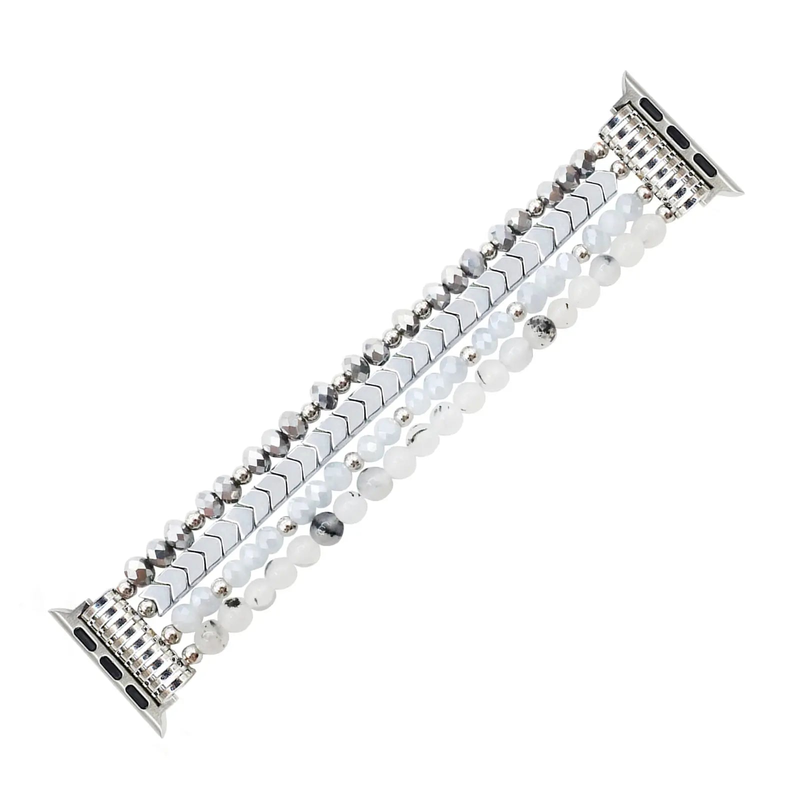 Apple Watch Schmuckarmband mit Perlen (Silber)