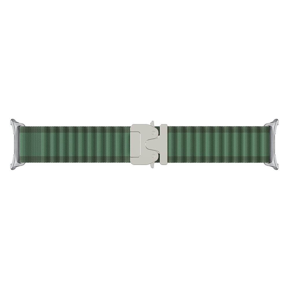 Samsung Galaxy Watch 8 - 44mm Outdoor Nylonarmband mit P-Schnalle (Grün mit Silber)