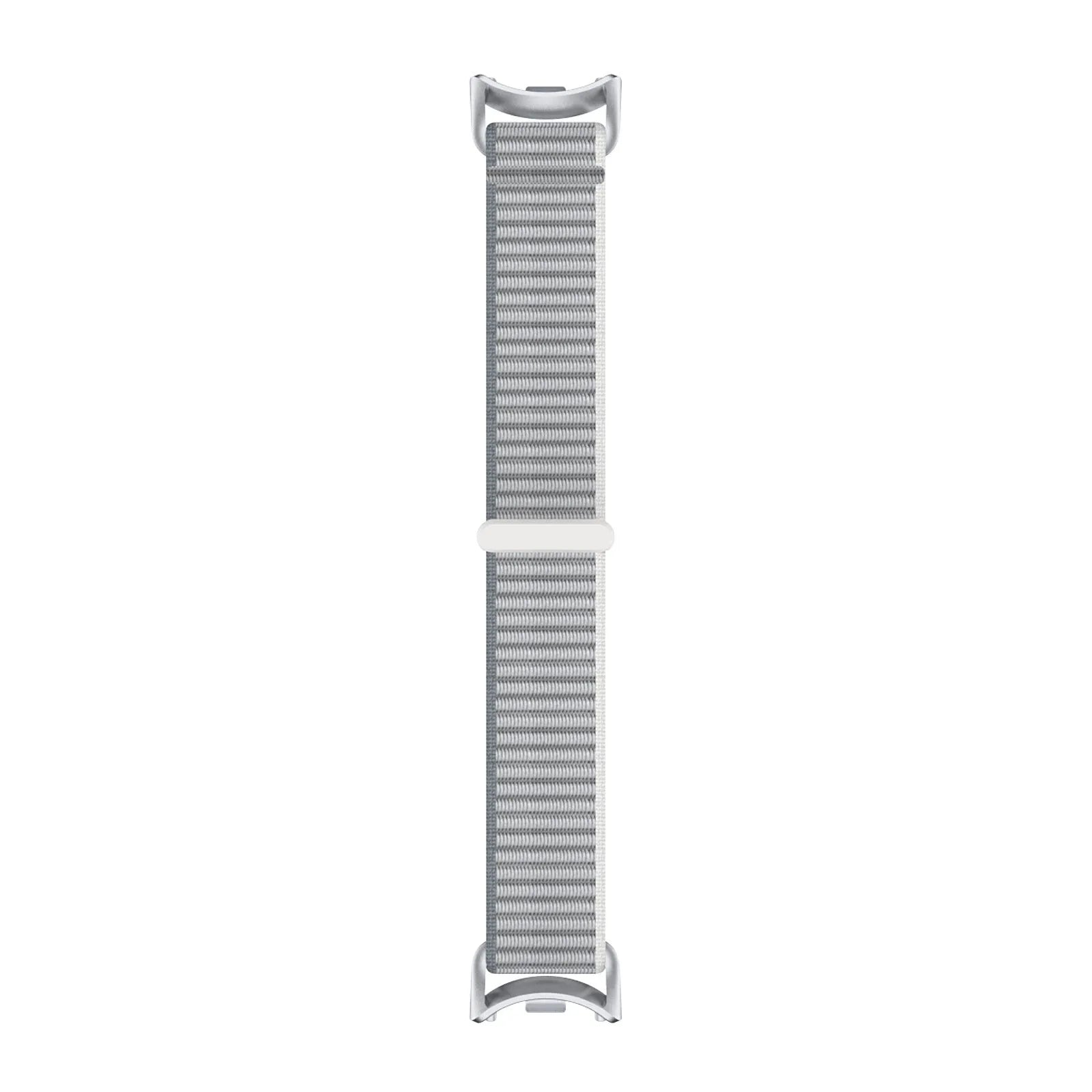 Modern Nylon Strap, grey, laid flat, joined, direct top view