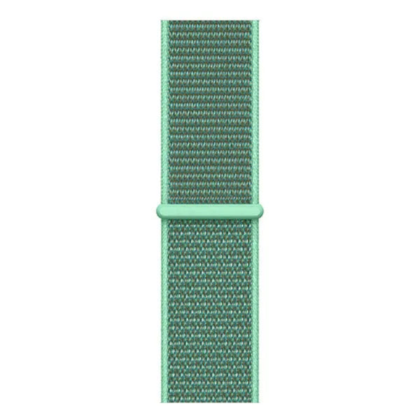 Nylon Strap, mint, laid flat, joined, direct top view
