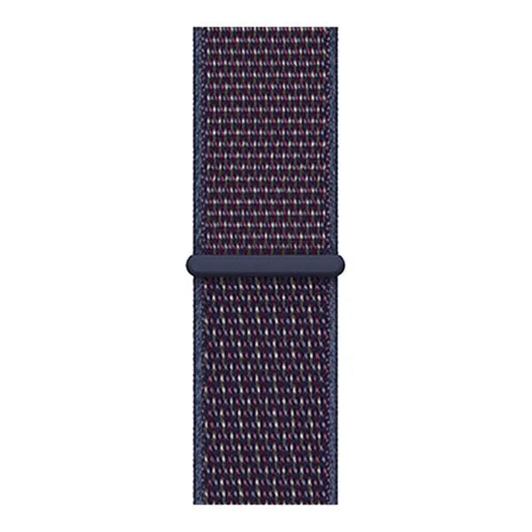 Nylon Strap, indigo blue, laid flat, joined, direct top view