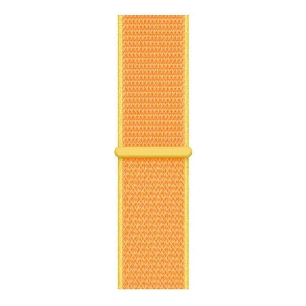 Nylon Strap, light yellow, laid flat, joined, direct top view