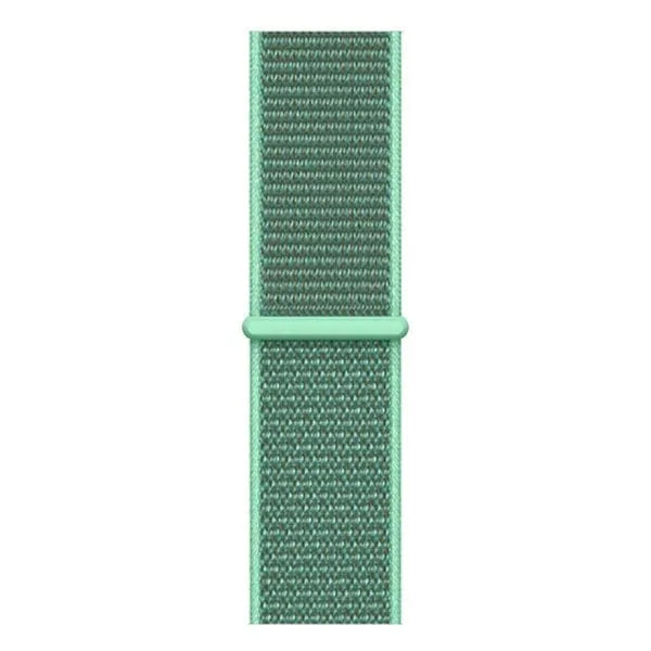 Nylon Strap, mint, laid flat, joined, direct top view