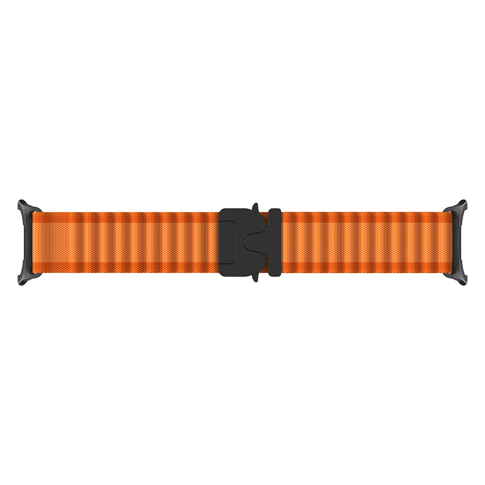 Samsung Galaxy Watch 8 Classic Outdoor Nylonarmband mit P-Schnalle (Orange/Schwarz)