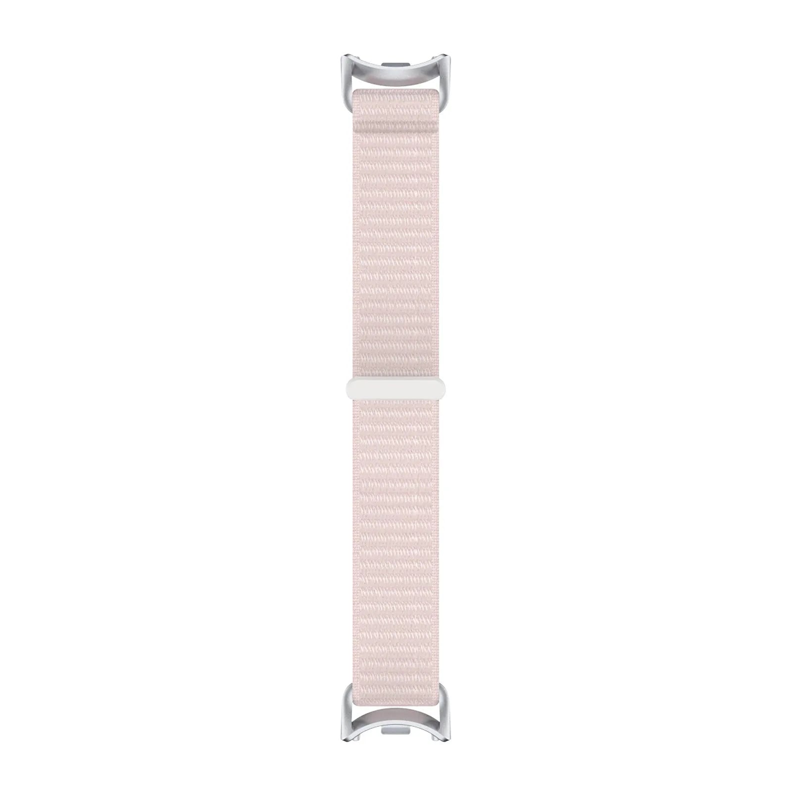 Modern Nylon Strap, light pink, laid flat, joined, direct top view