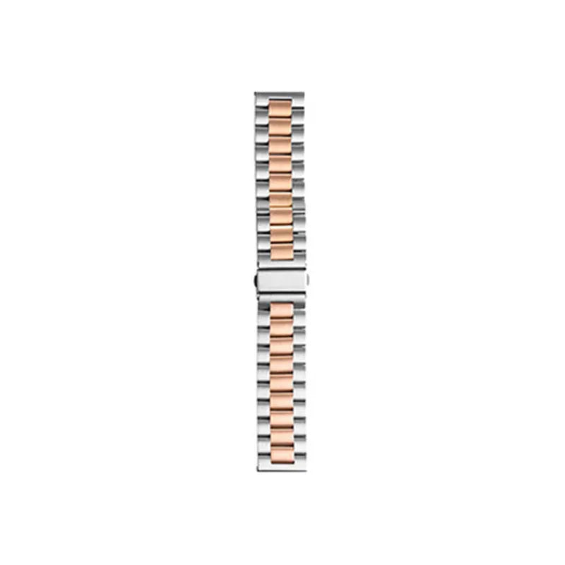 Steel Strap, silver/rose gold, laid flat, joined, direct top view
