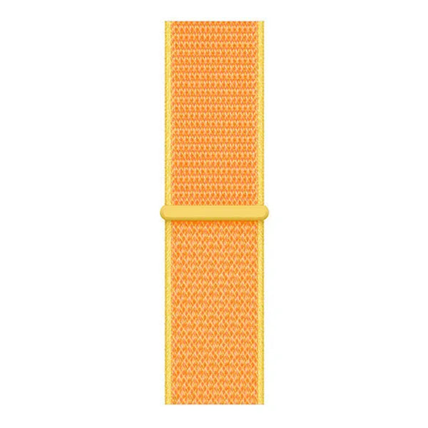 Nylon Strap, light yellow, laid flat, joined, direct top view