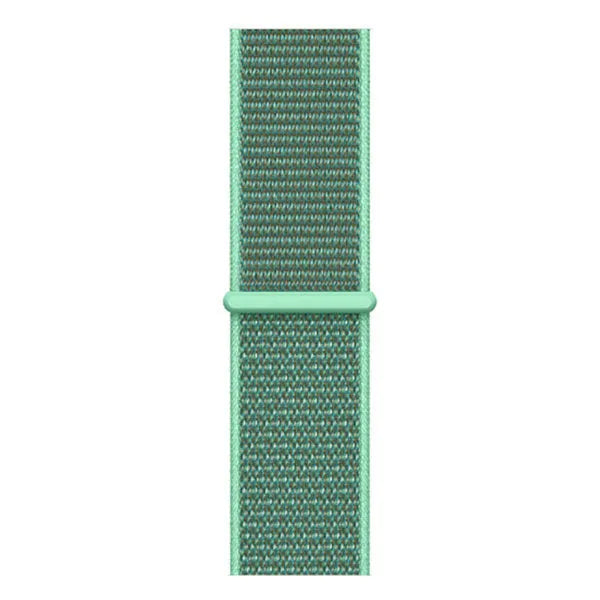 Nylon Strap, mint, laid flat, joined, direct top view