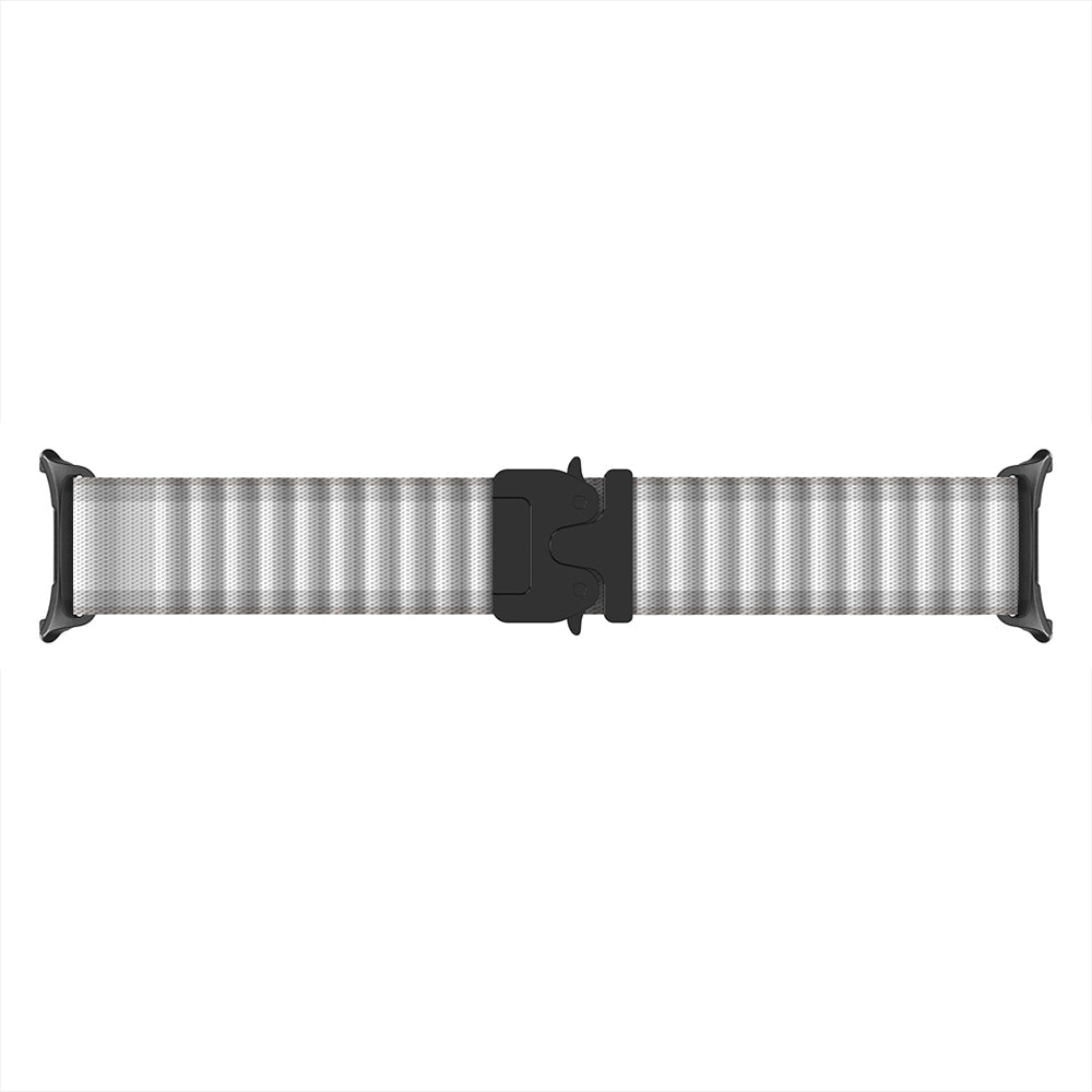 Samsung Galaxy Watch 8 - 44mm Outdoor Nylonarmband mit P-Schnalle (Weiß mit Schwarz)