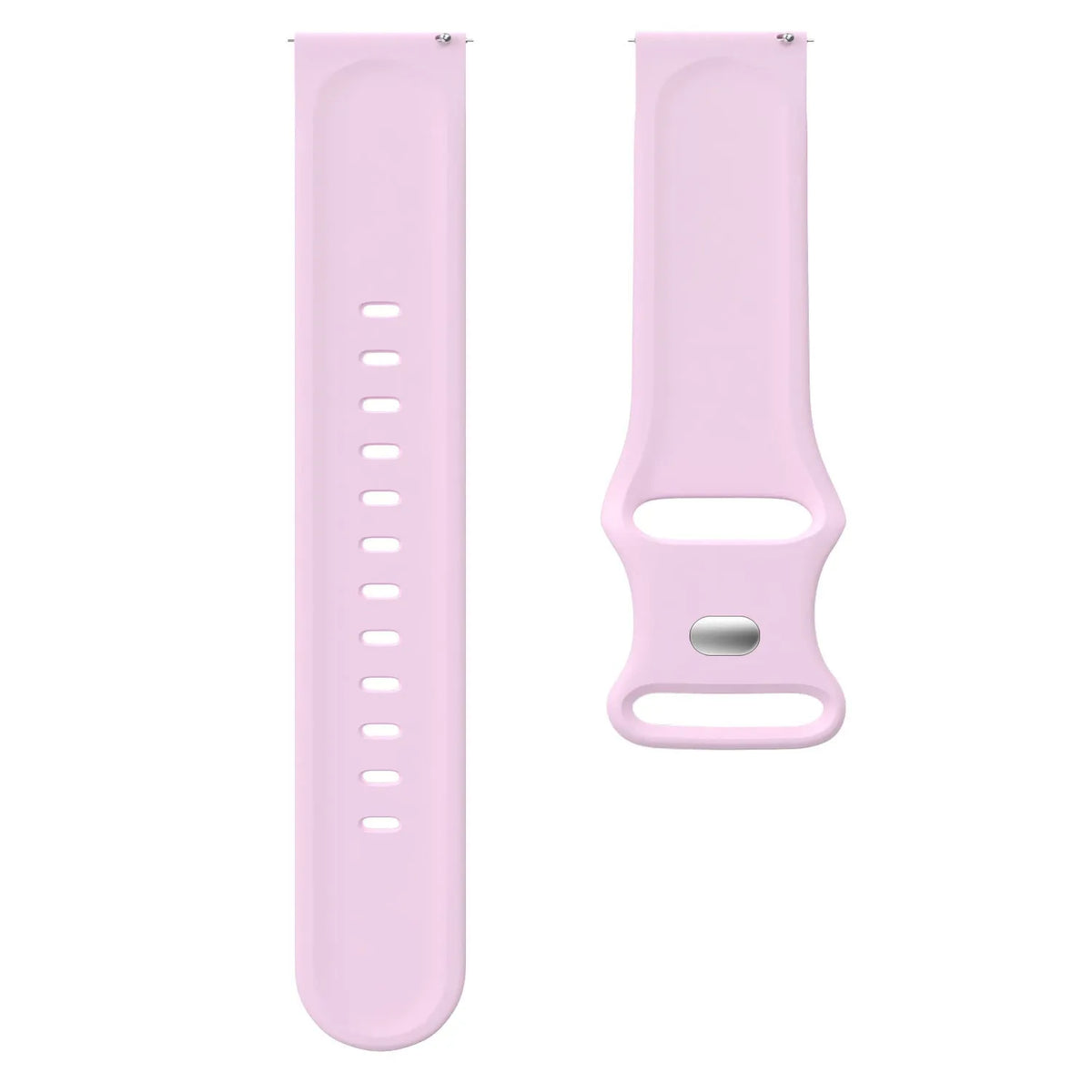 Silicone Strap, laid flat, separate parts, top and underside view