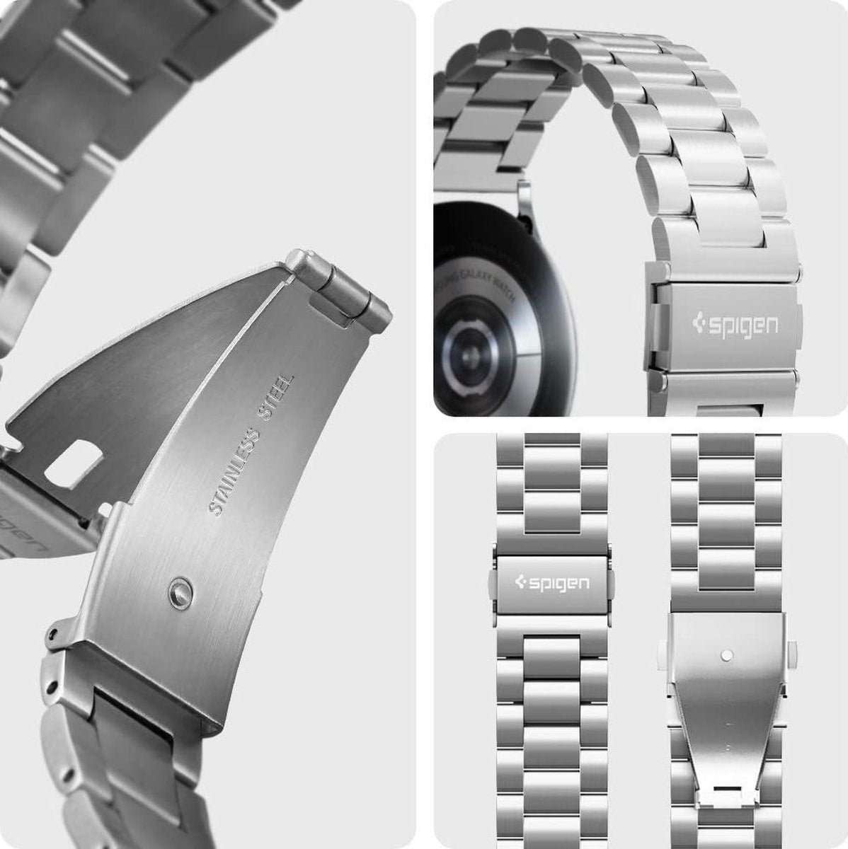 Spigen Samsung Galaxy Watch 42mm Stahlarmband (Silber)