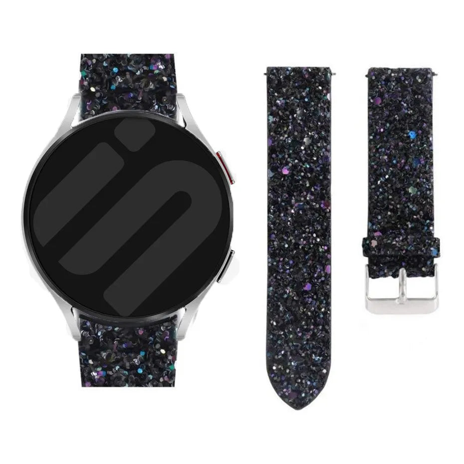 Coros Apex 2 Glitzerndes Lederarmband (Schwarz)