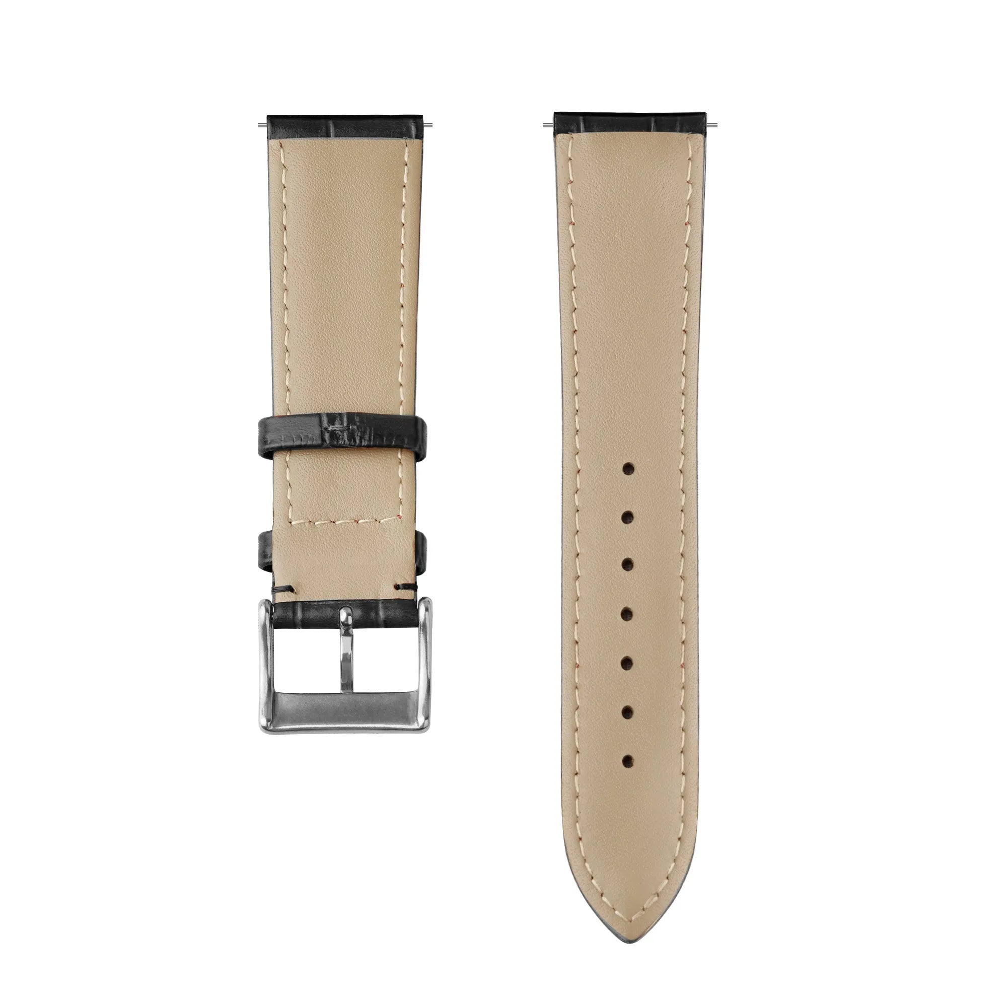 Oppo Watch S Gebürstetes Lederarmband Krokodilprägung (Schwarz)