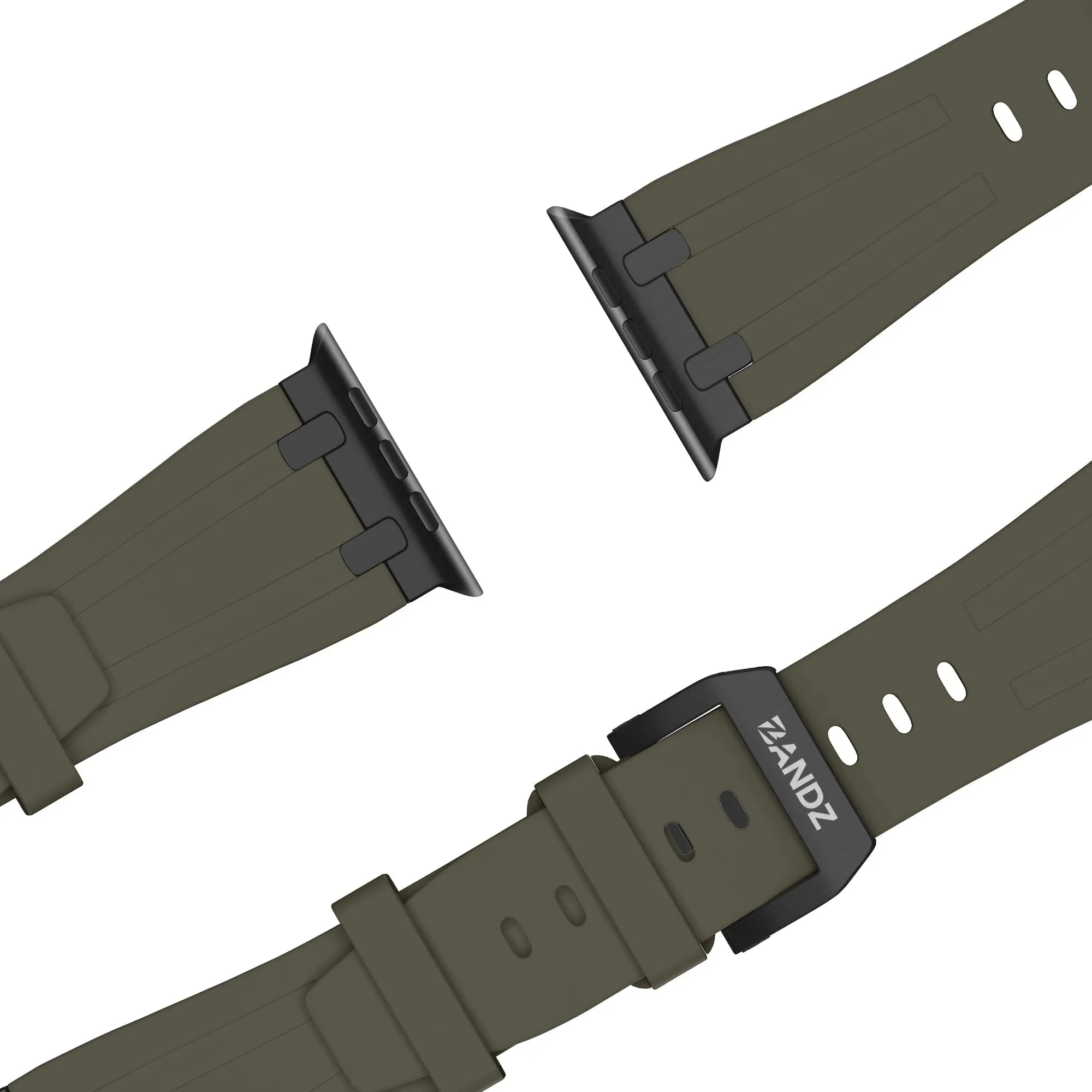 Bandz Apple Watch Silikonarmband 'Luxe Liquid' (Braun mit Schwarz)
