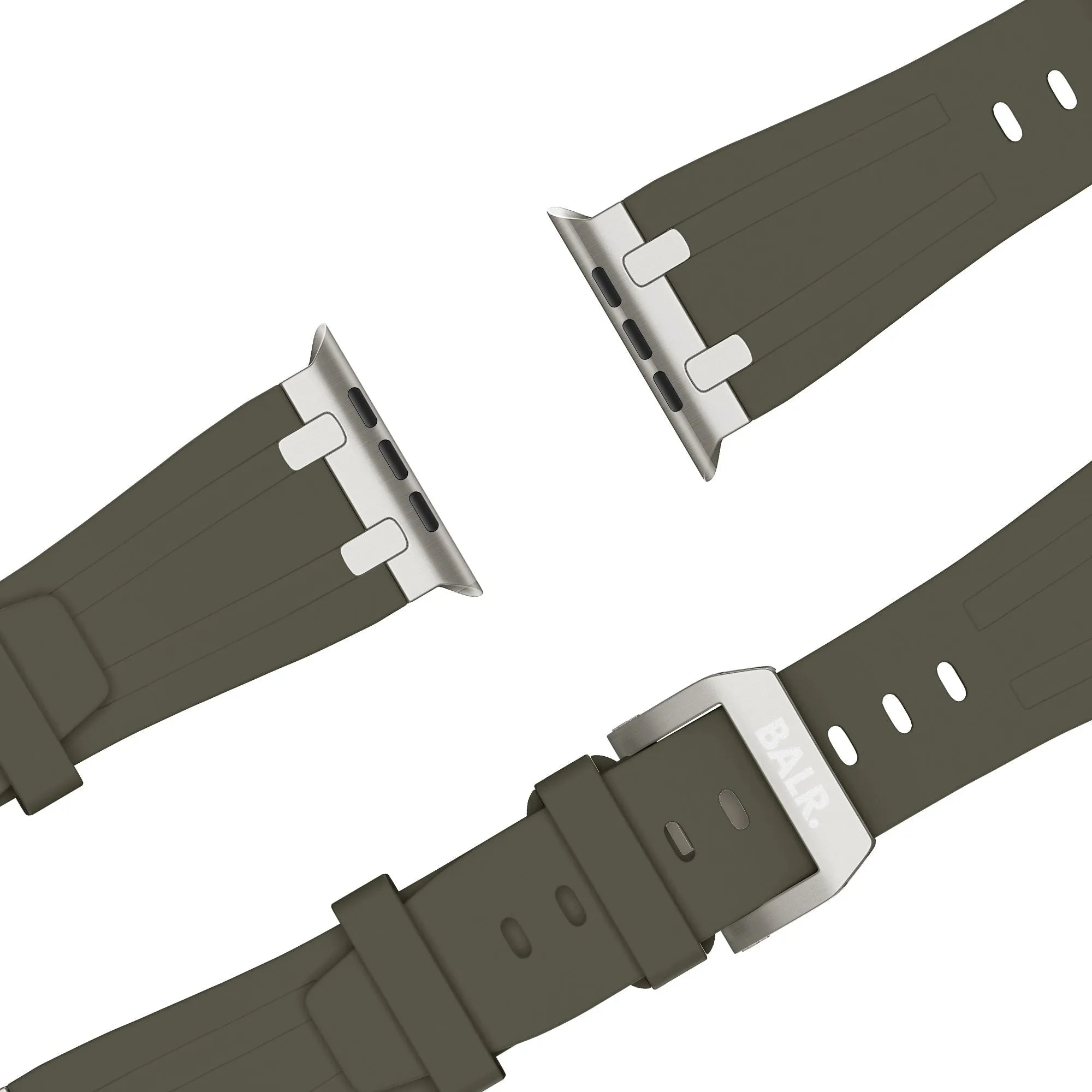 Balr. Apple Watch Ultra flüssiges Silikonarmband (Braun/Titan)